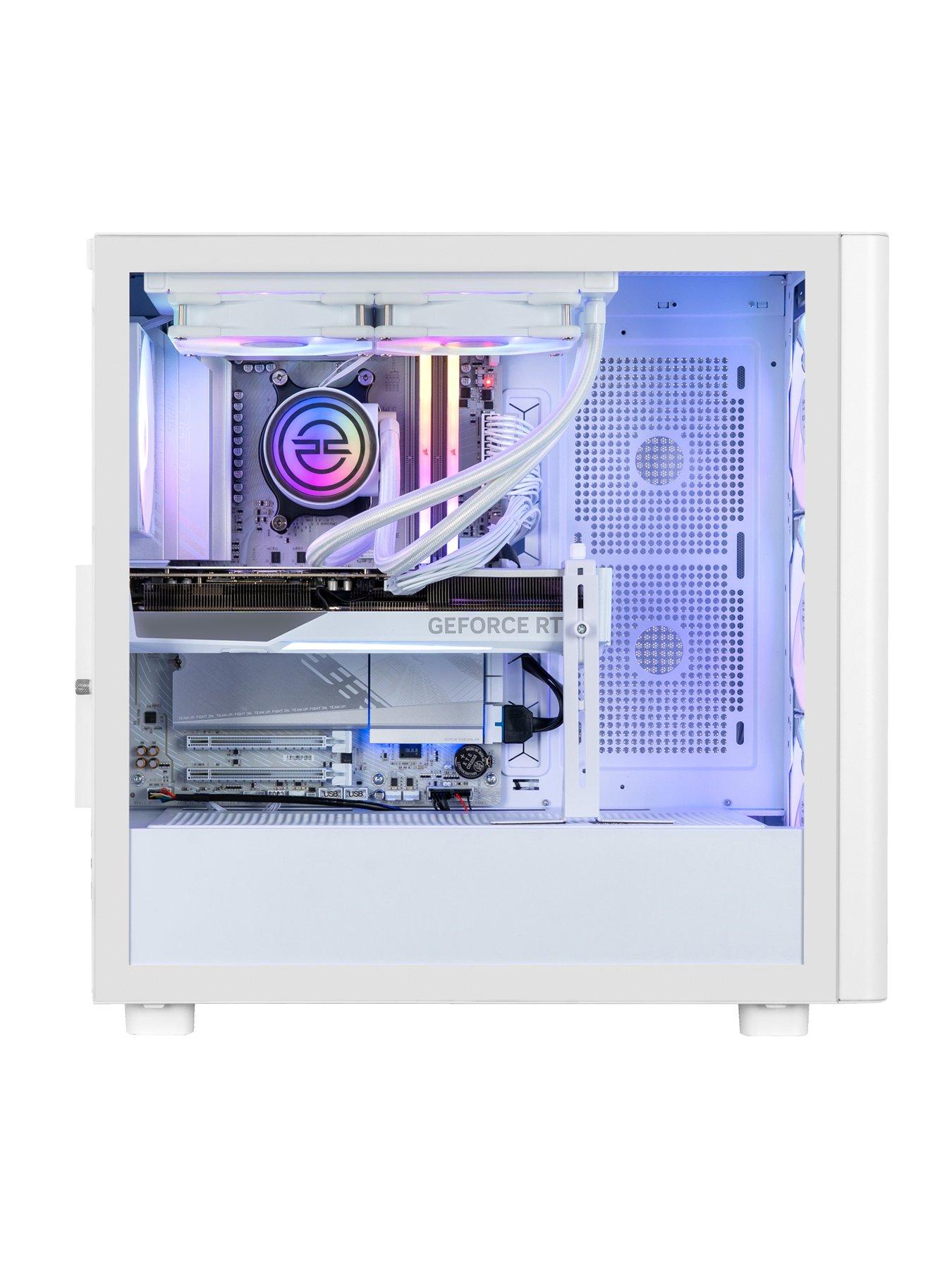  image of pcspecialist-fusion-lumin-30-gaming-desktop-geforce-rtx-5070-amd-ryzen-7-32gb-ram-1tb-ssd-white