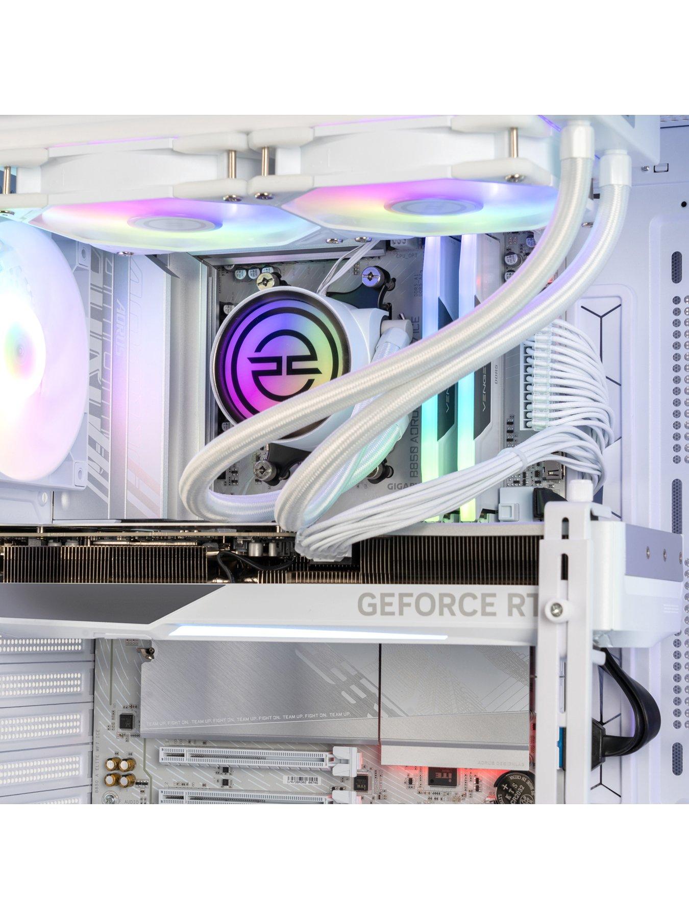  image of pcspecialist-fusion-lumin-30-gaming-desktop-geforce-rtx-5070-amd-ryzen-7-32gb-ram-1tb-ssd-white