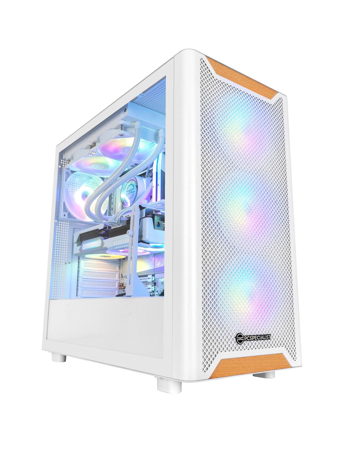 PCSpecialist Fusion Luna 40 Gaming Desktop - AMD Radeon RX 9070 XT, AMD Ryzen 7, 32GB RAM, 2TB SSD - White