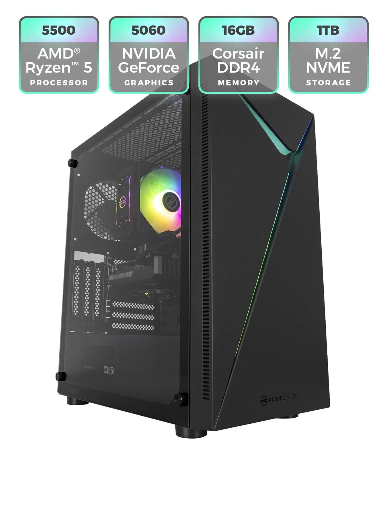  image of pcspecialist-fusion-25-geforce-rtx-5060-amd-ryzen-5-16gb-1tb-black