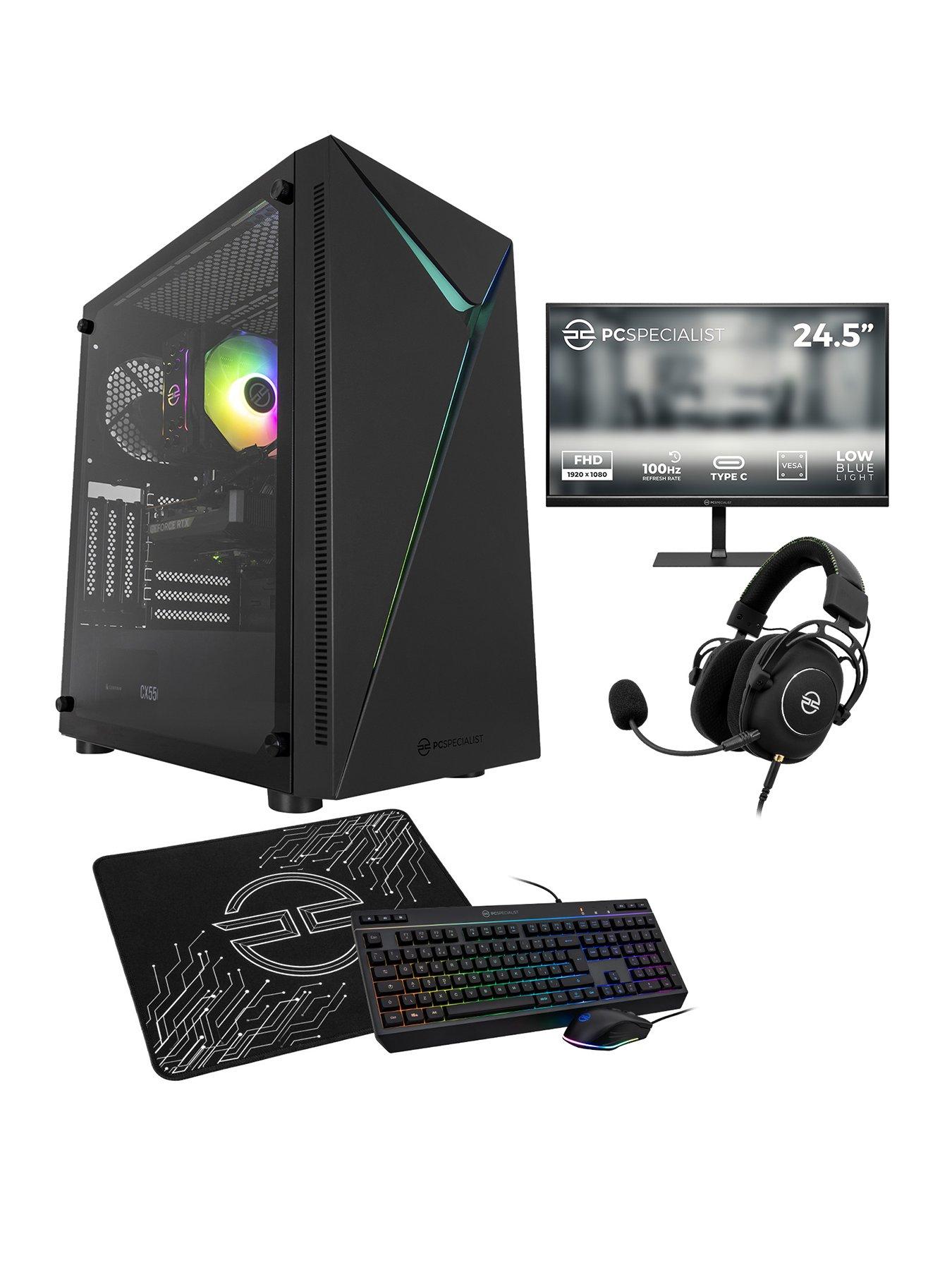 pcspecialist-fusion-25-gaming-desktopnbsprtx-5060nbspamd-ryzen-5-16gb-ram-1tb-ssd-with-245in-monitor-headset-keyboard-mouse-ampnbspmat