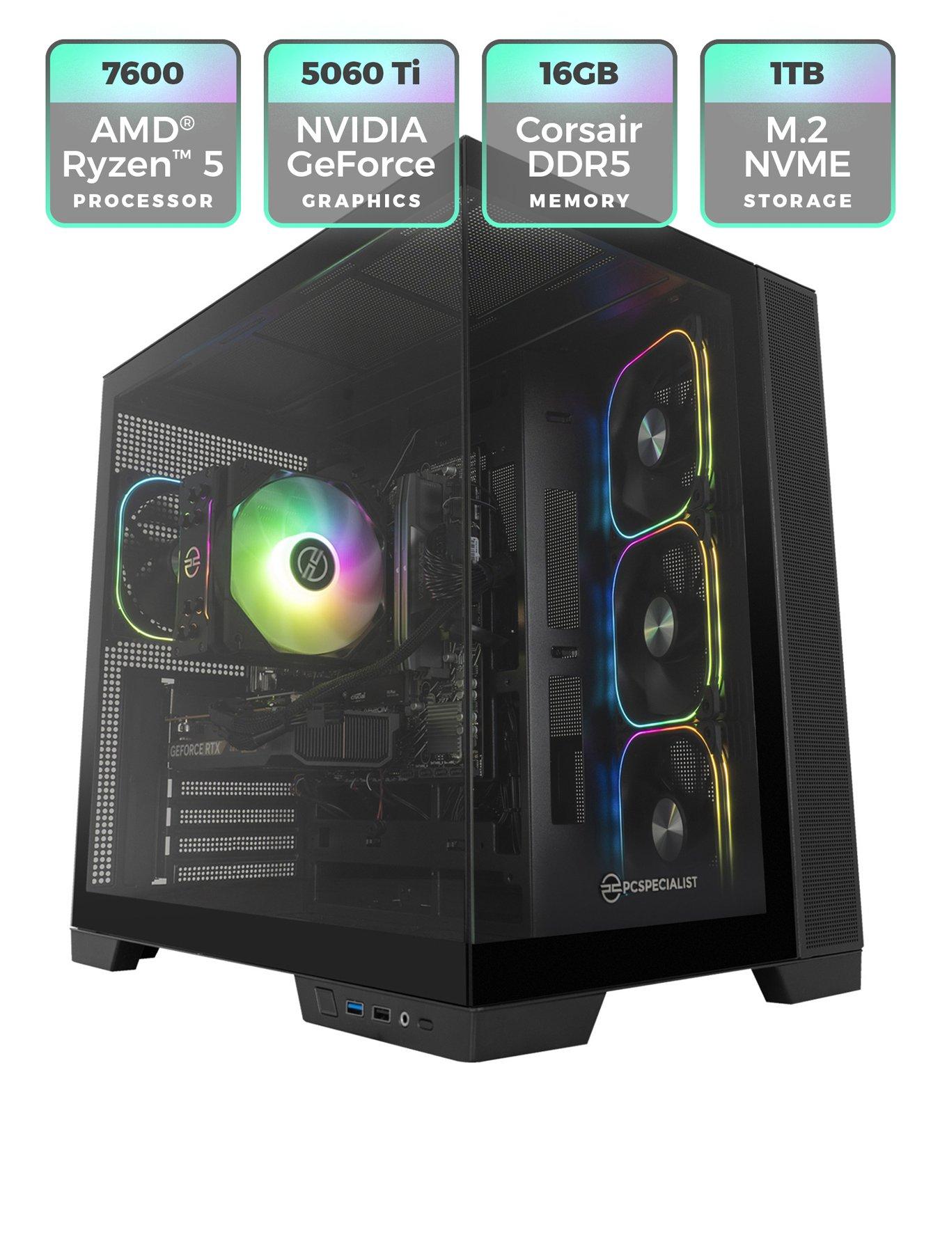 Image 2 of 8 of PCSpecialist Fusion 35 GeForce RTX 5060 Ti AMD Ryzen 5 16GB 1TB Black