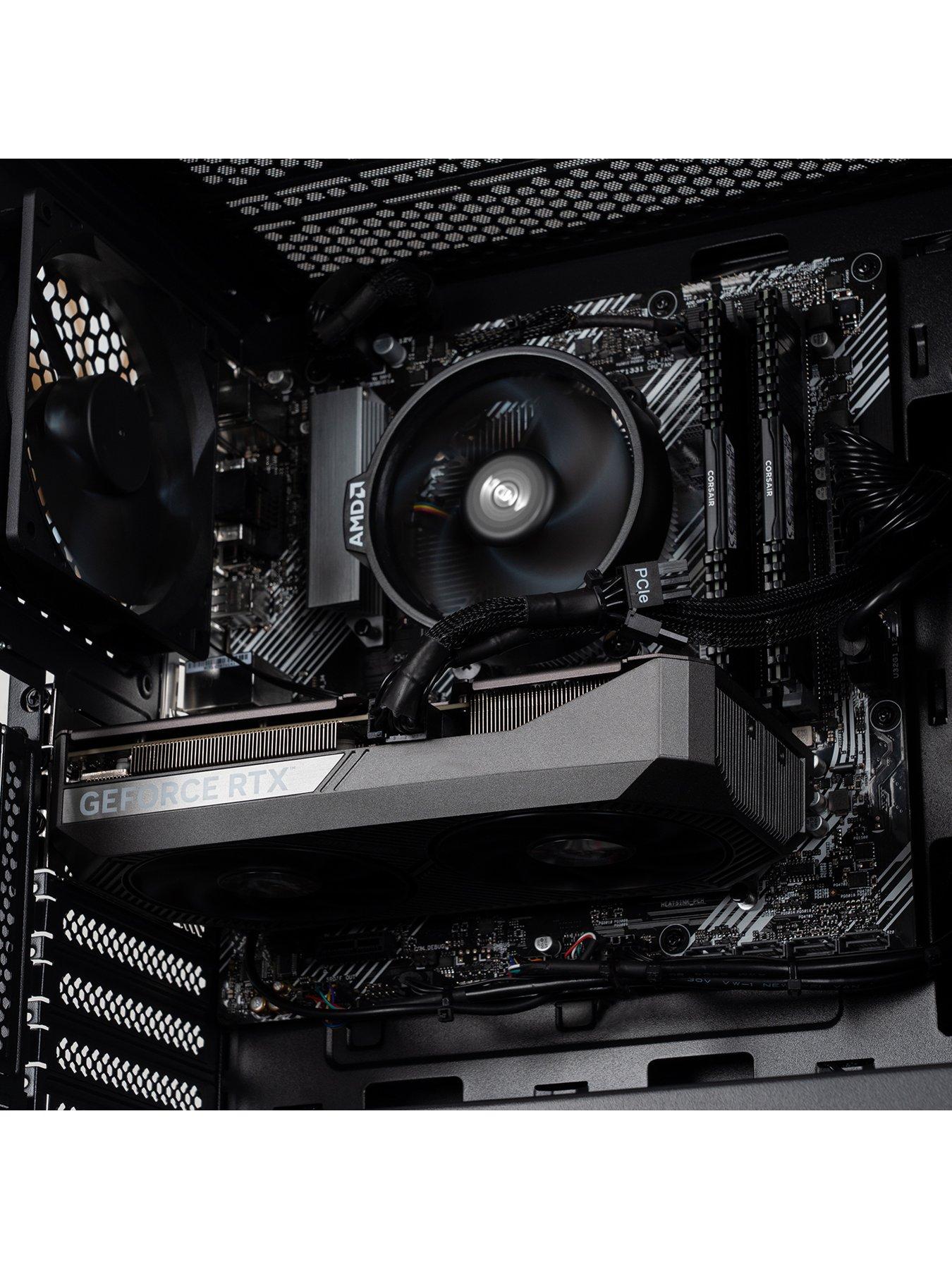  image of pcspecialist-fusion-32-gaming-desktop-rtx-5060-tinbspamd-ryzen-5nbsp16gb-ramnbsp1tb-ssd-with-245in-fhd-monitor-headset-keyboard-mouse-and-mat