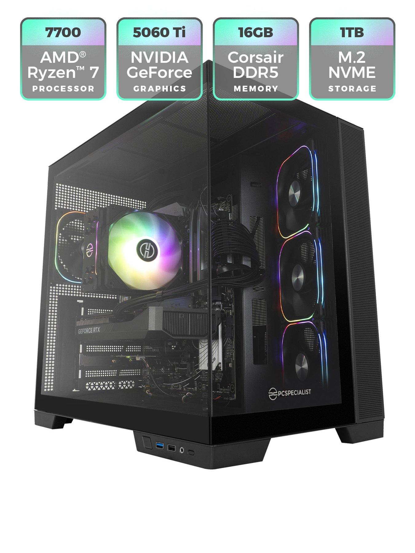  image of pcspecialist-fusion-40-geforce-rtx-5060-ti-amd-ryzen-7-16gb-1tb-black