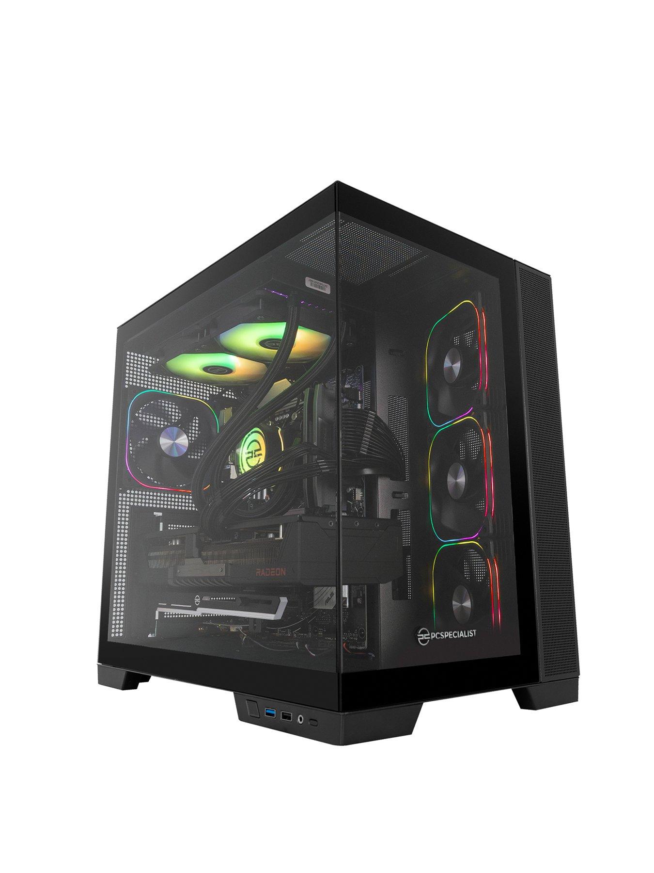 front image of pcspecialist-fusion-50-gaming-desktop--nbspamd-radeon-rx-9070-xtnbspamd-ryzen-7nbsp16gb-ram-1tb-ssd-black