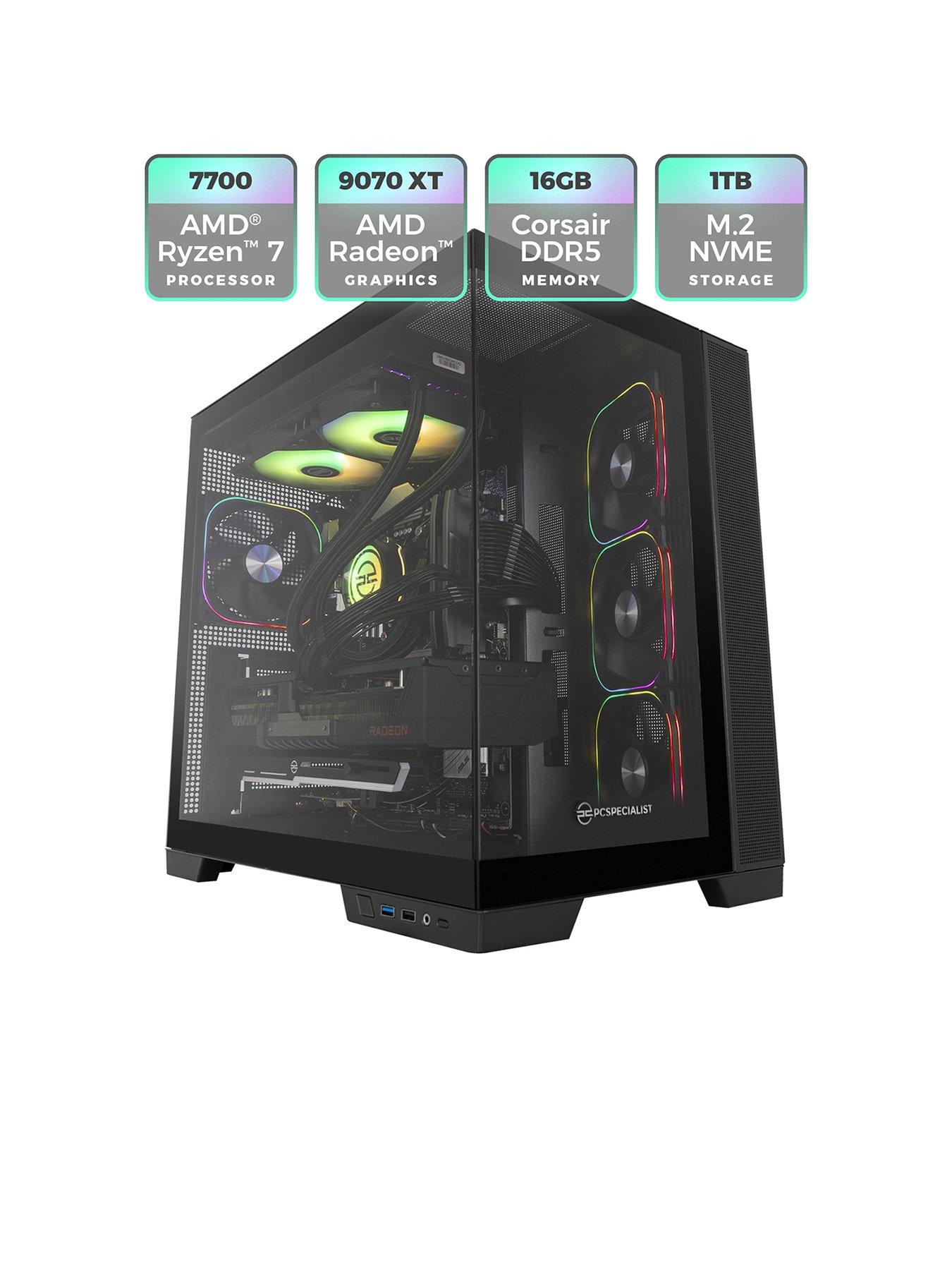 stillFront image of pcspecialist-fusion-50-gaming-desktop--nbspamd-radeon-rx-9070-xtnbspamd-ryzen-7nbsp16gb-ram-1tb-ssd-black