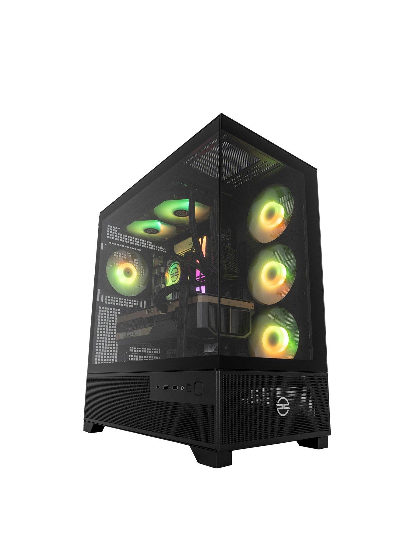 PCSpecialist Fusion 65 Gaming Desktop - GeForce RTX 5080, AMD Ryzen 7, 32GB RAM, 2TB SSD - Black