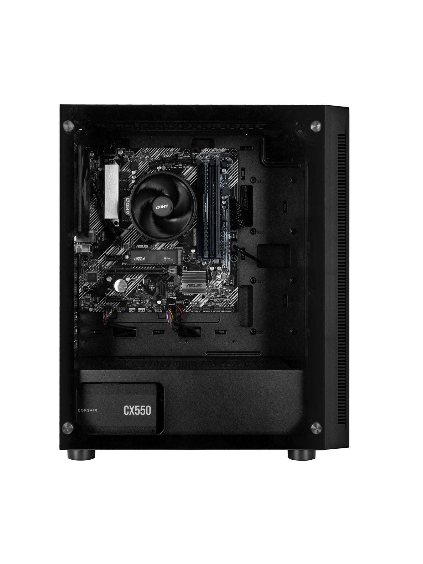  image of pcspecialist-fusion-10-gaming-desktop-amd-ryzen-5-8gb-512gb-black