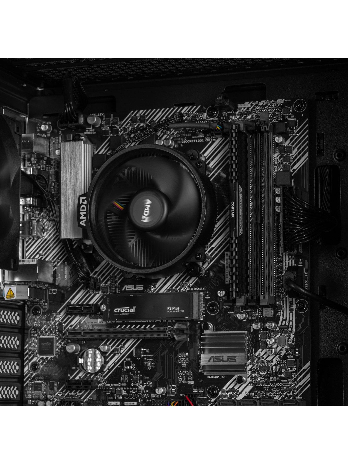  image of pcspecialist-fusion-10-gaming-desktop-amd-ryzen-5-8gb-512gb-black