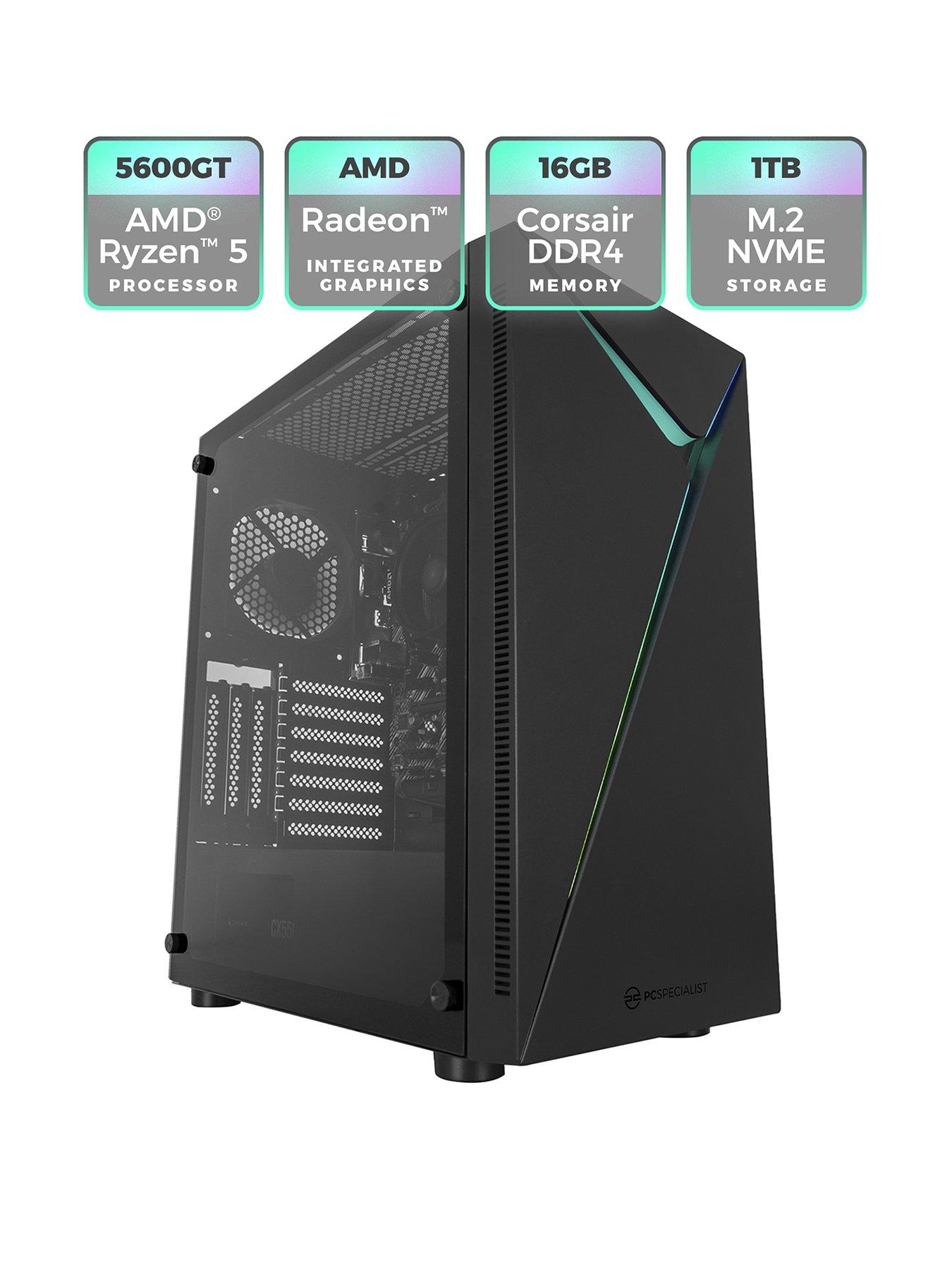Image 1 of 7 of PCSpecialist Fusion 15 Gaming Desktop - AMD Ryzen 5 - 16GB - 1TB - Black