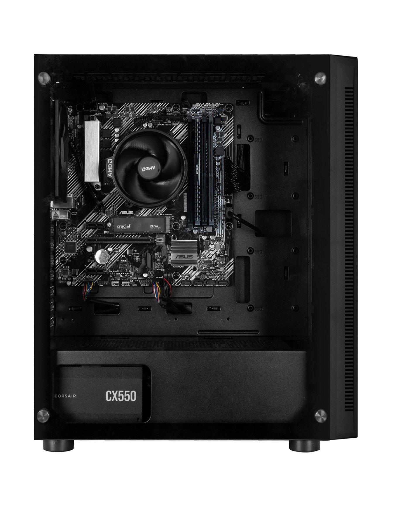 Image 3 of 8 of PCSpecialist Fusion 10 Gaming Desktop (AMD Ryzen 5, 8GB RAM, 512GB SSD) with&nbsp;24.5in Monitor, Headset, Keyboard, Mouse &amp; Mat
