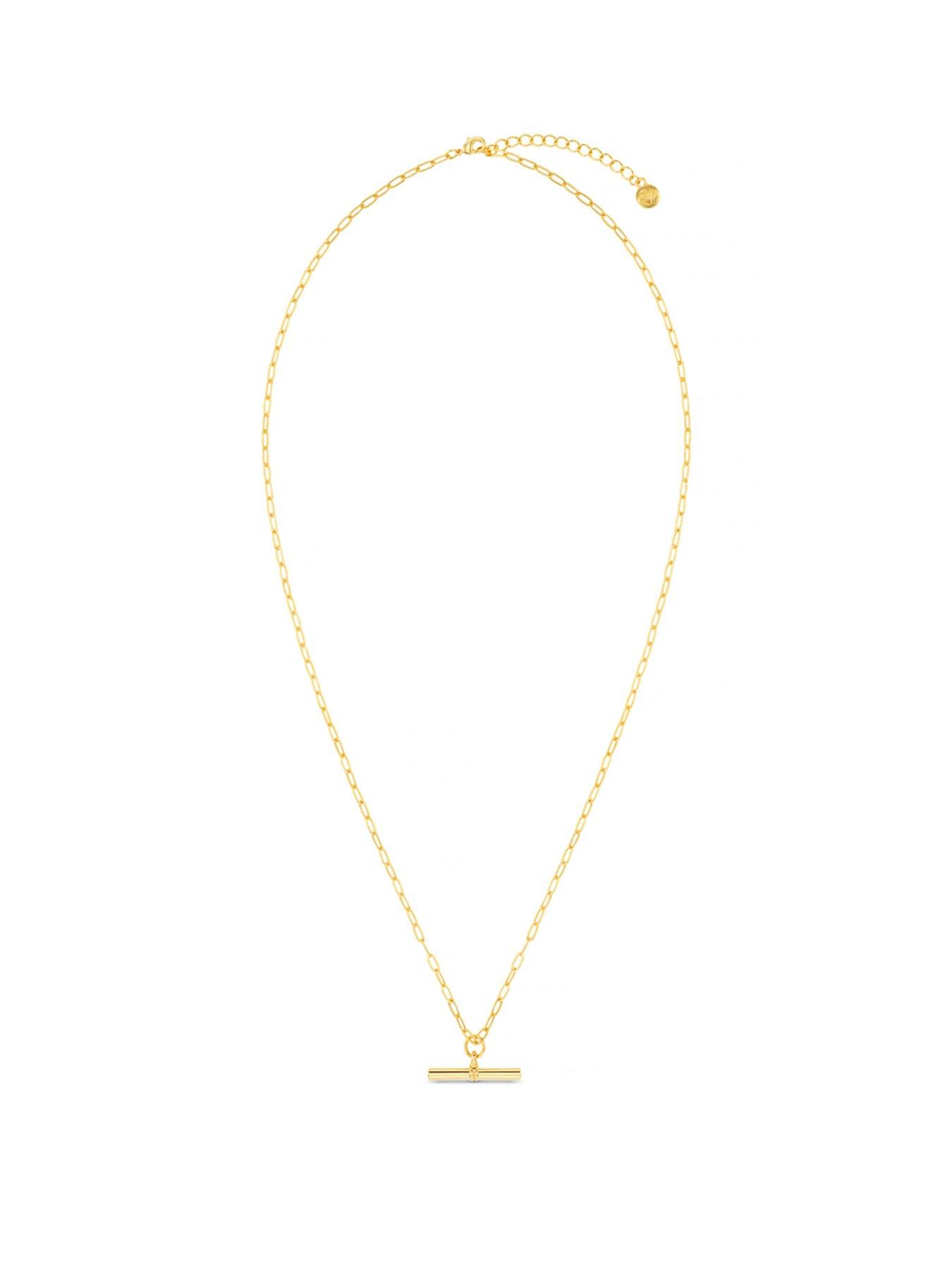 Image 1 of 3 of Orelia Chunky T-Bar Mid Length Necklace