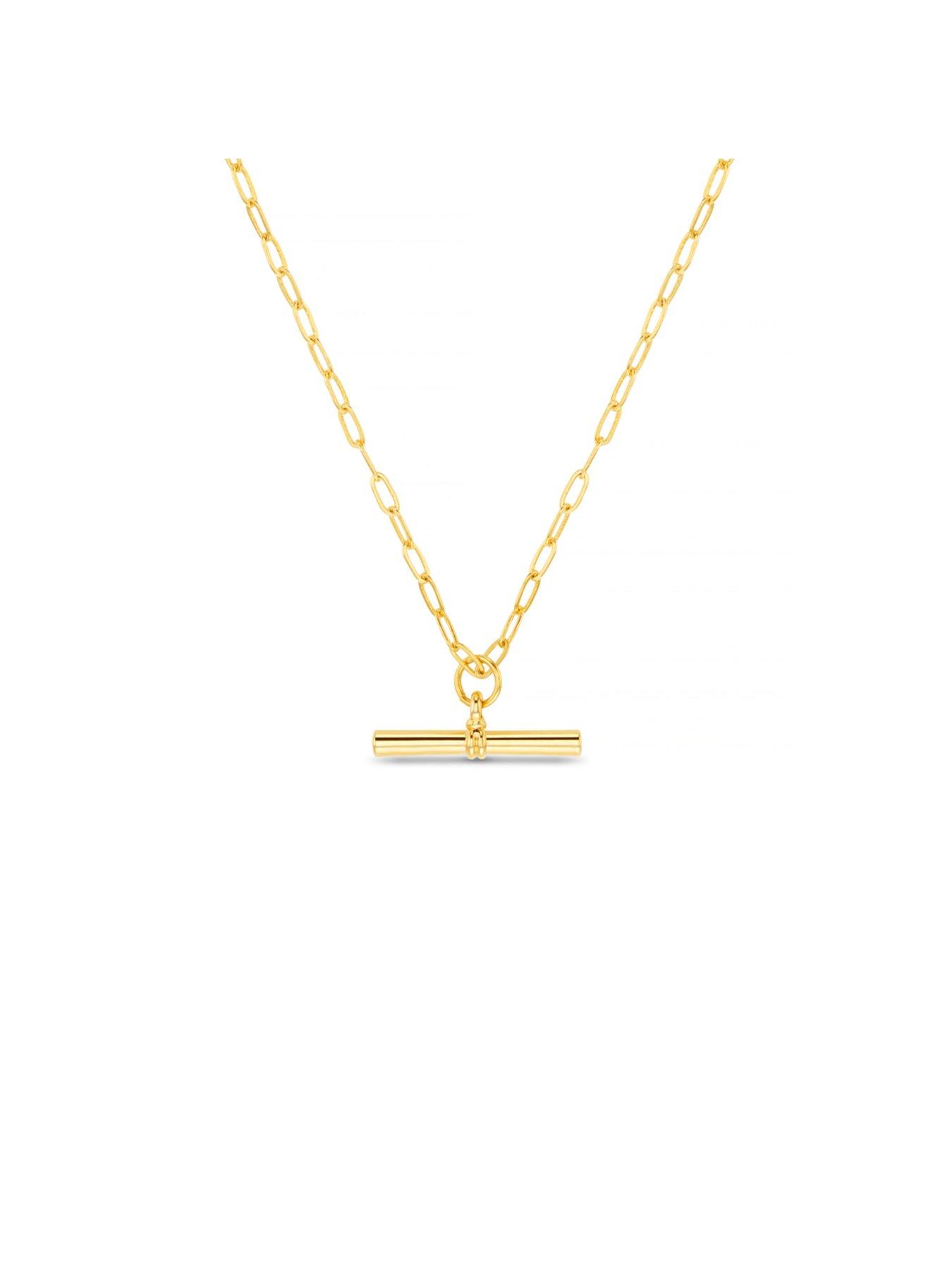 Image 2 of 3 of Orelia Chunky T-Bar Mid Length Necklace