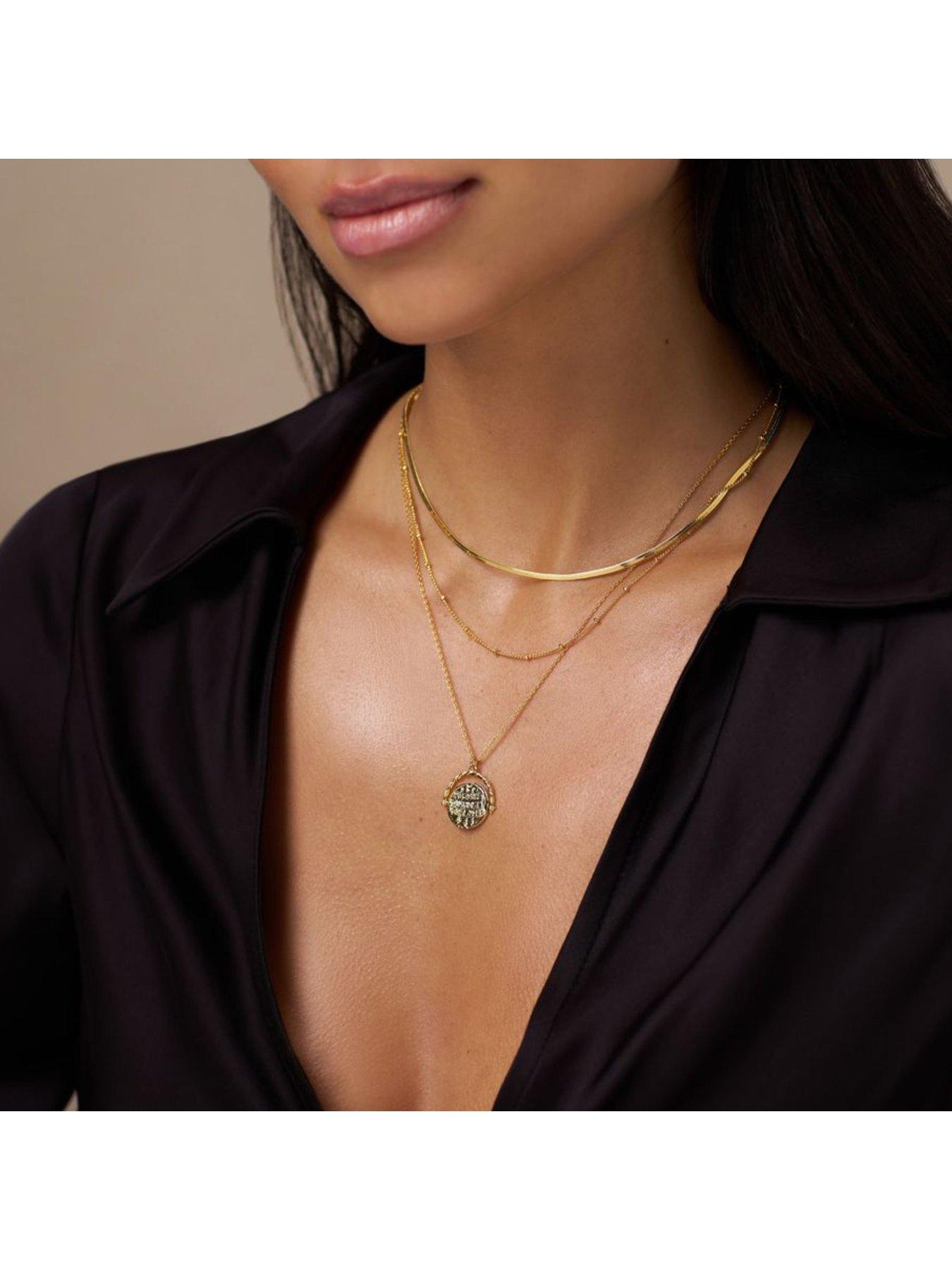 Image 3 of 3 of Orelia Medallion Spinner Necklace