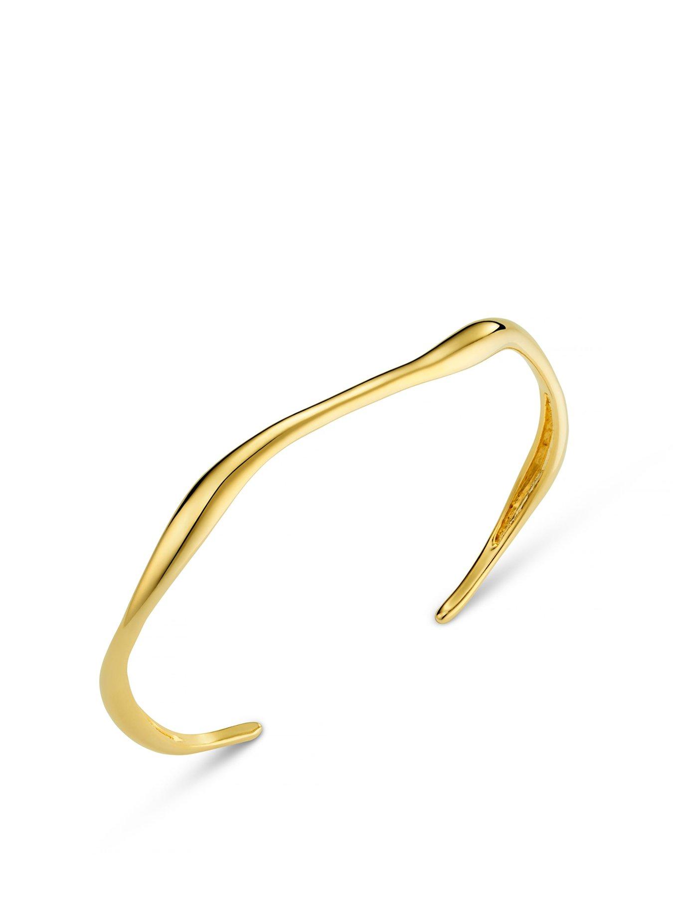 orelia-fine-wave-bangle-gold