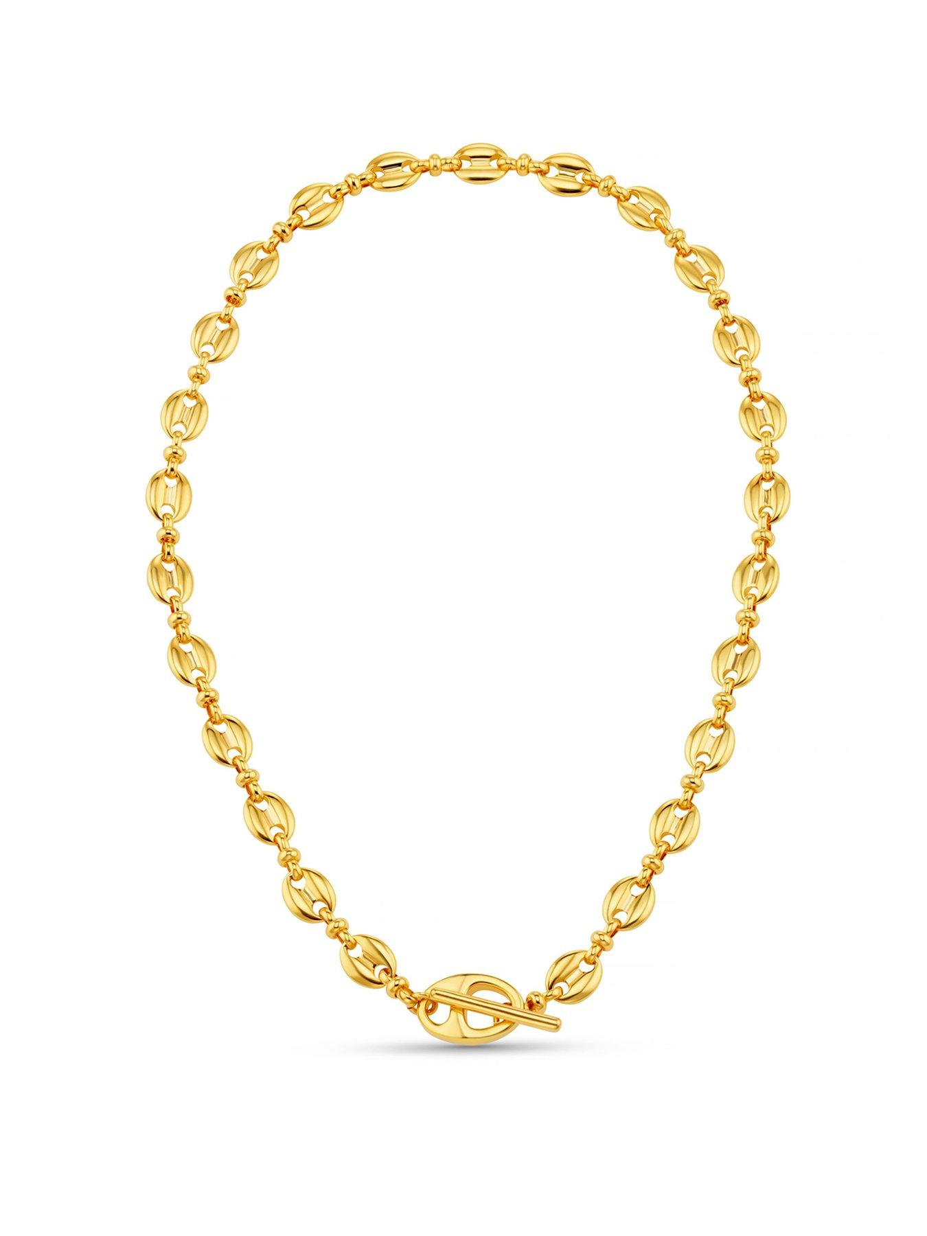 Orelia Mariner Chain T-Bar Necklace - Gold