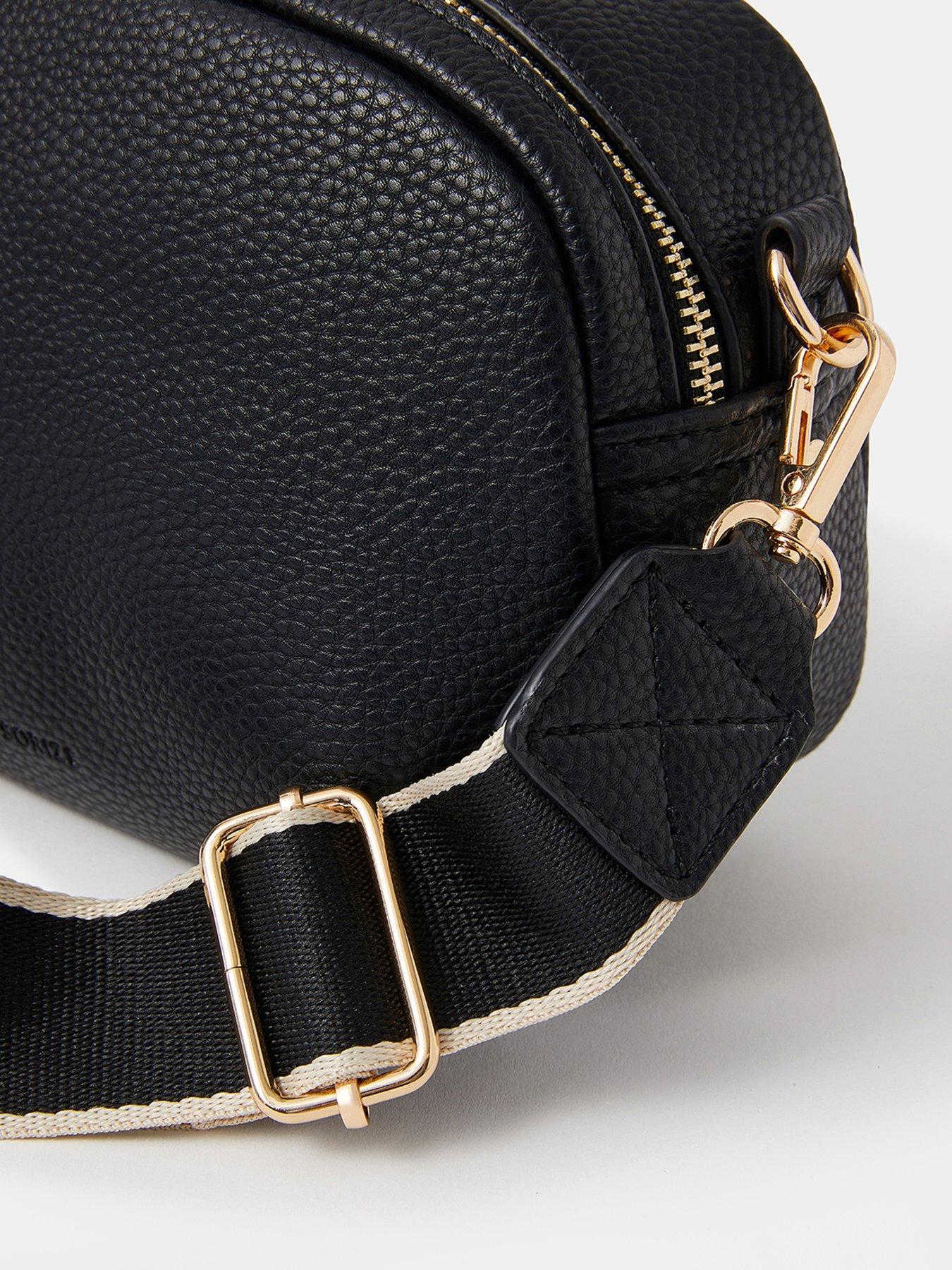Image 3 of 4 of Accessorize Webbing Strap Small Crossbody Bag - Black
