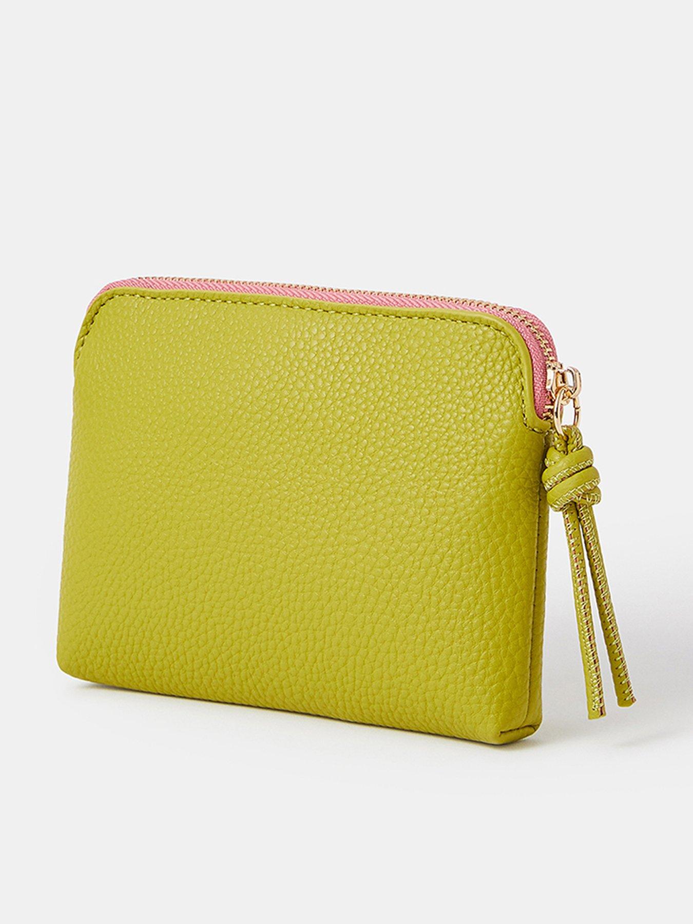 Image 2 of 3 of Accessorize Embroidered Palm Coin Purse - Green