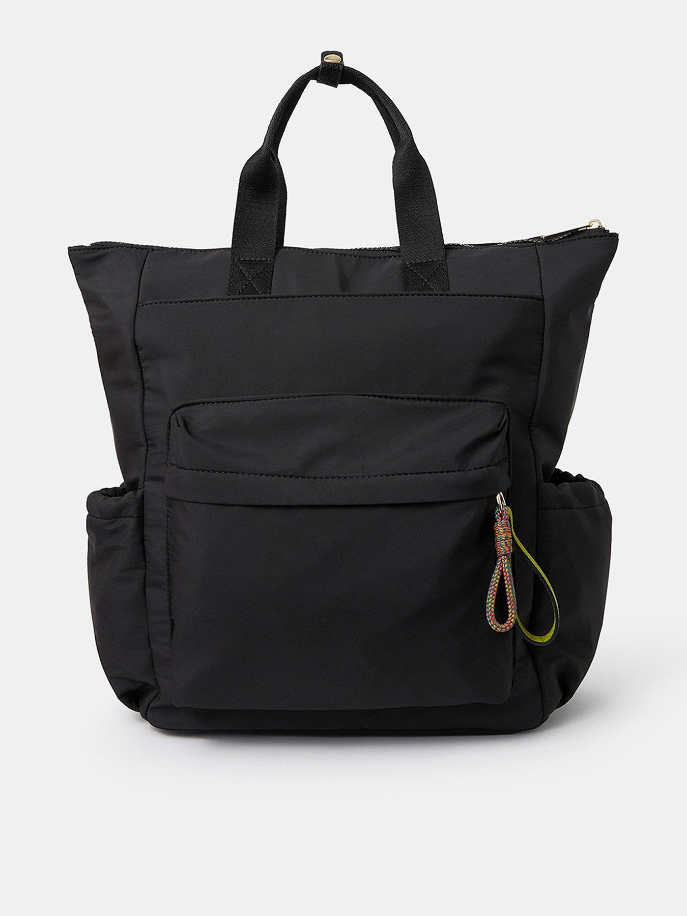 Image 1 of 5 of Accessorize Nylon Top Handle Backpack - Black