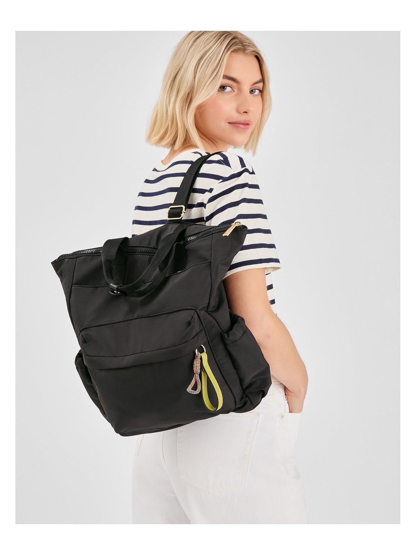 Image 2 of 5 of Accessorize Nylon Top Handle Backpack - Black