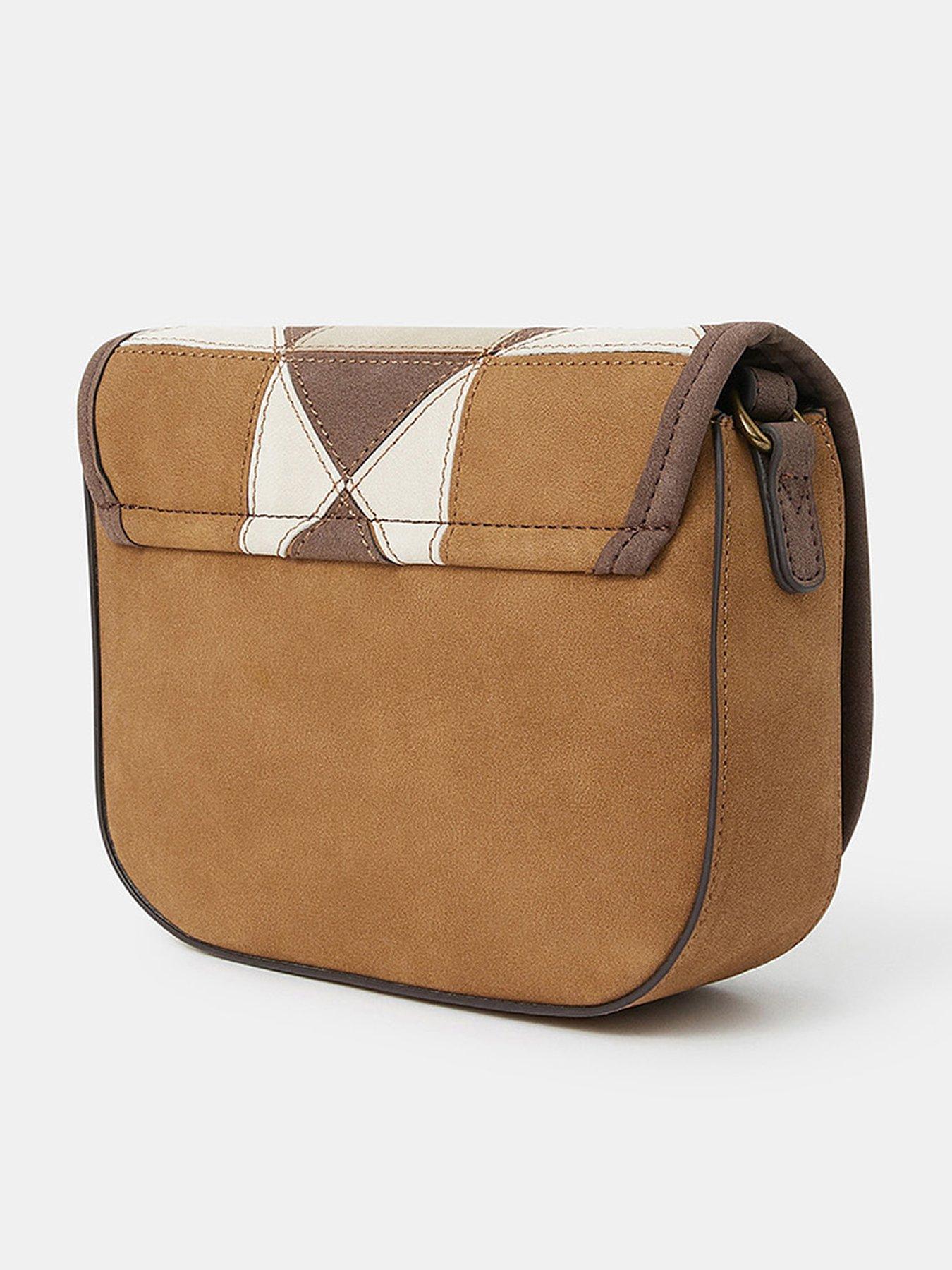 Image 3 of 5 of Accessorize Patchwork Crossbody Bag - Light Brown