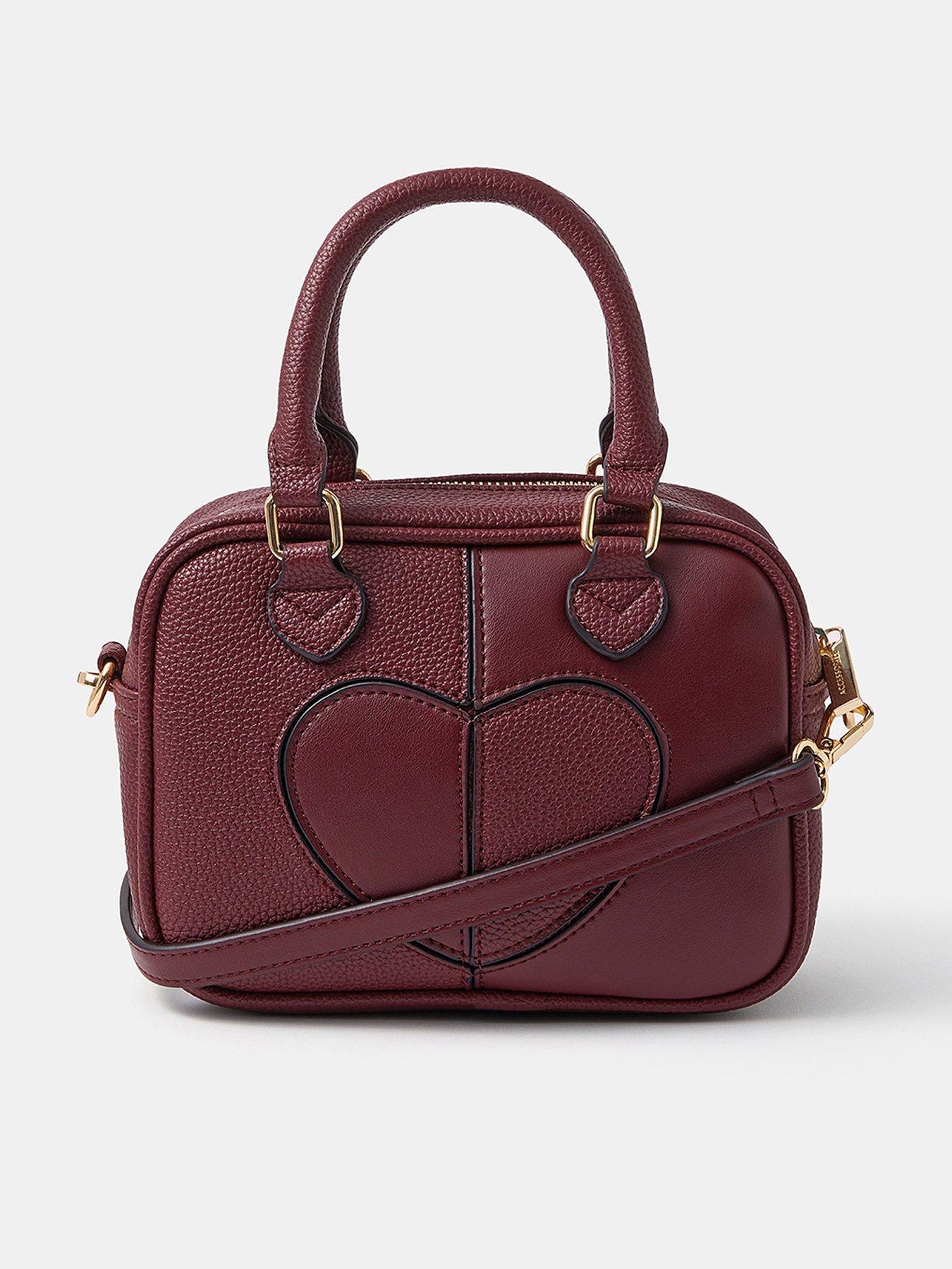 Image 1 of 5 of Accessorize Heart Crossbody Bag - Red
