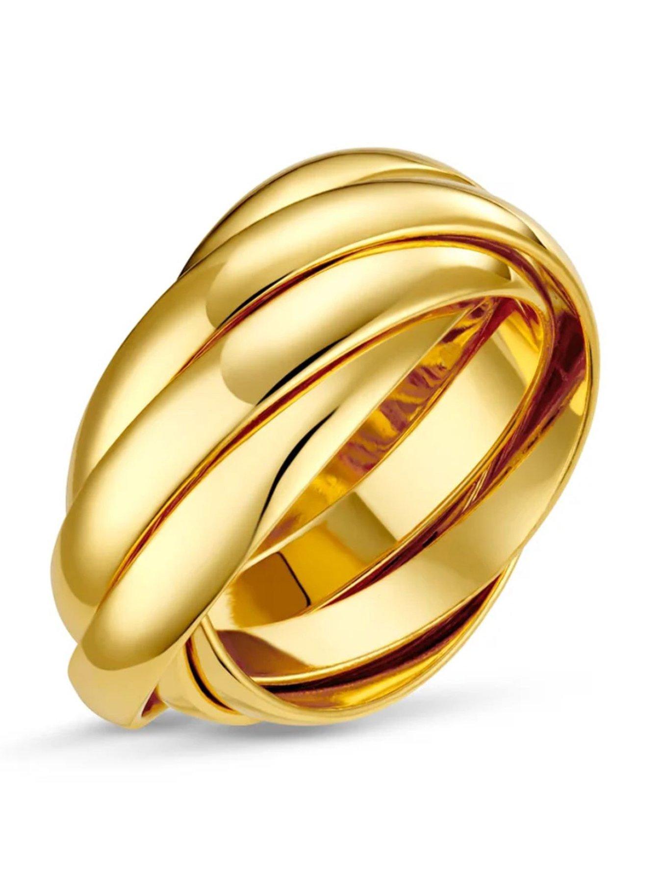 Image 1 of 4 of Orelia Interlocking Russian Rings - Gold
