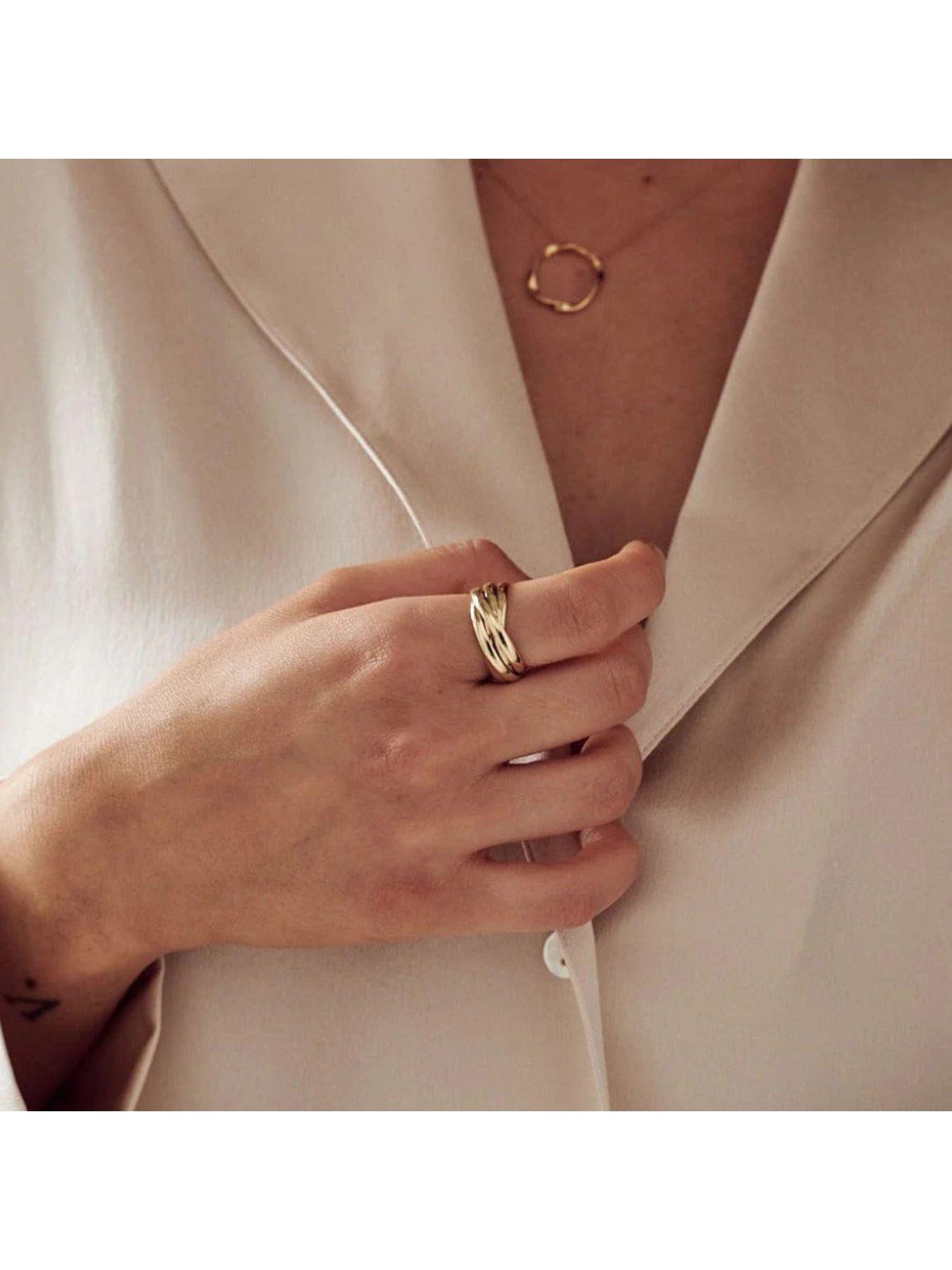 Image 4 of 4 of Orelia Interlocking Russian Rings - Gold