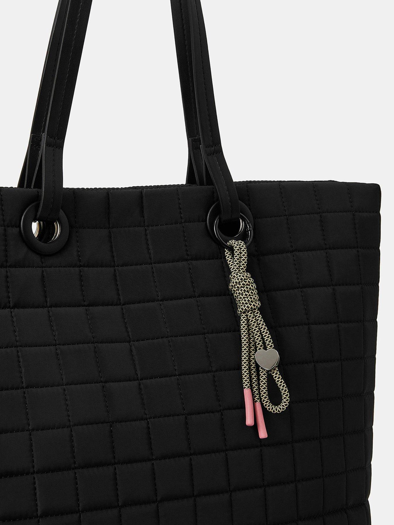 Image 4 of 5 of Accessorize Quilted Nylon Tote Bag - Black