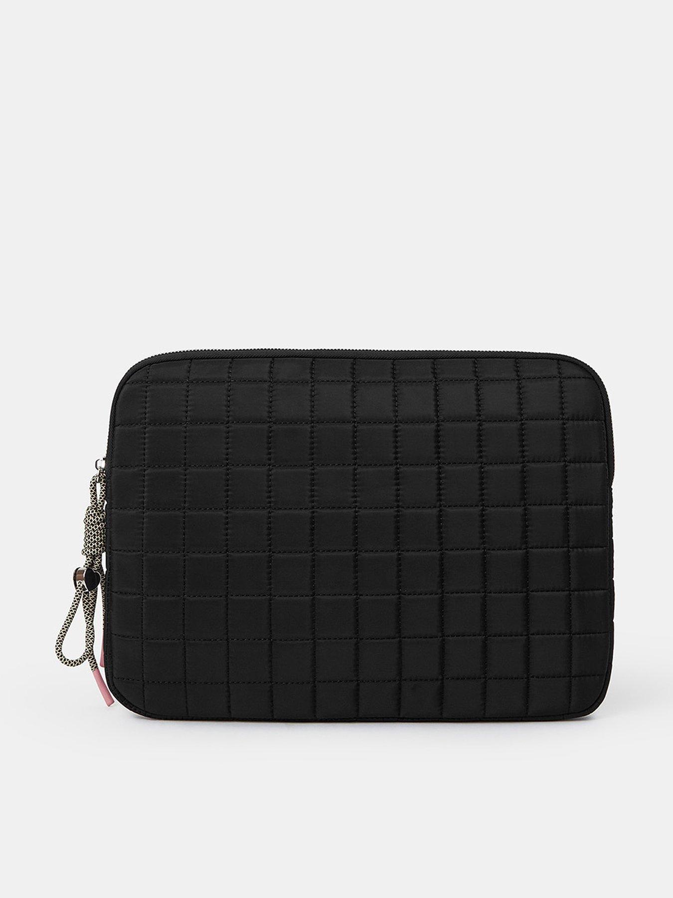Image 1 of 4 of Accessorize Quilted Laptop Case - Black