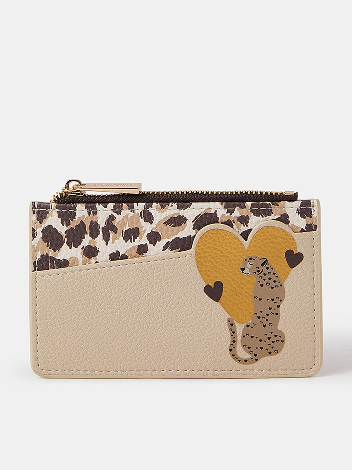 Image 1 of 3 of Accessorize Cheetah Heart Card Holder - Multi