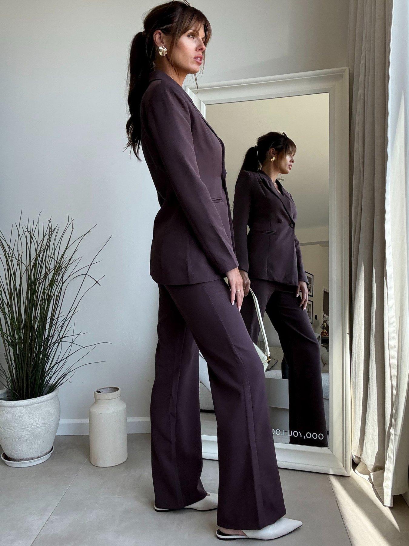 Image 2 of 4 of Style Cheat Flared Leg Trouser - Brown