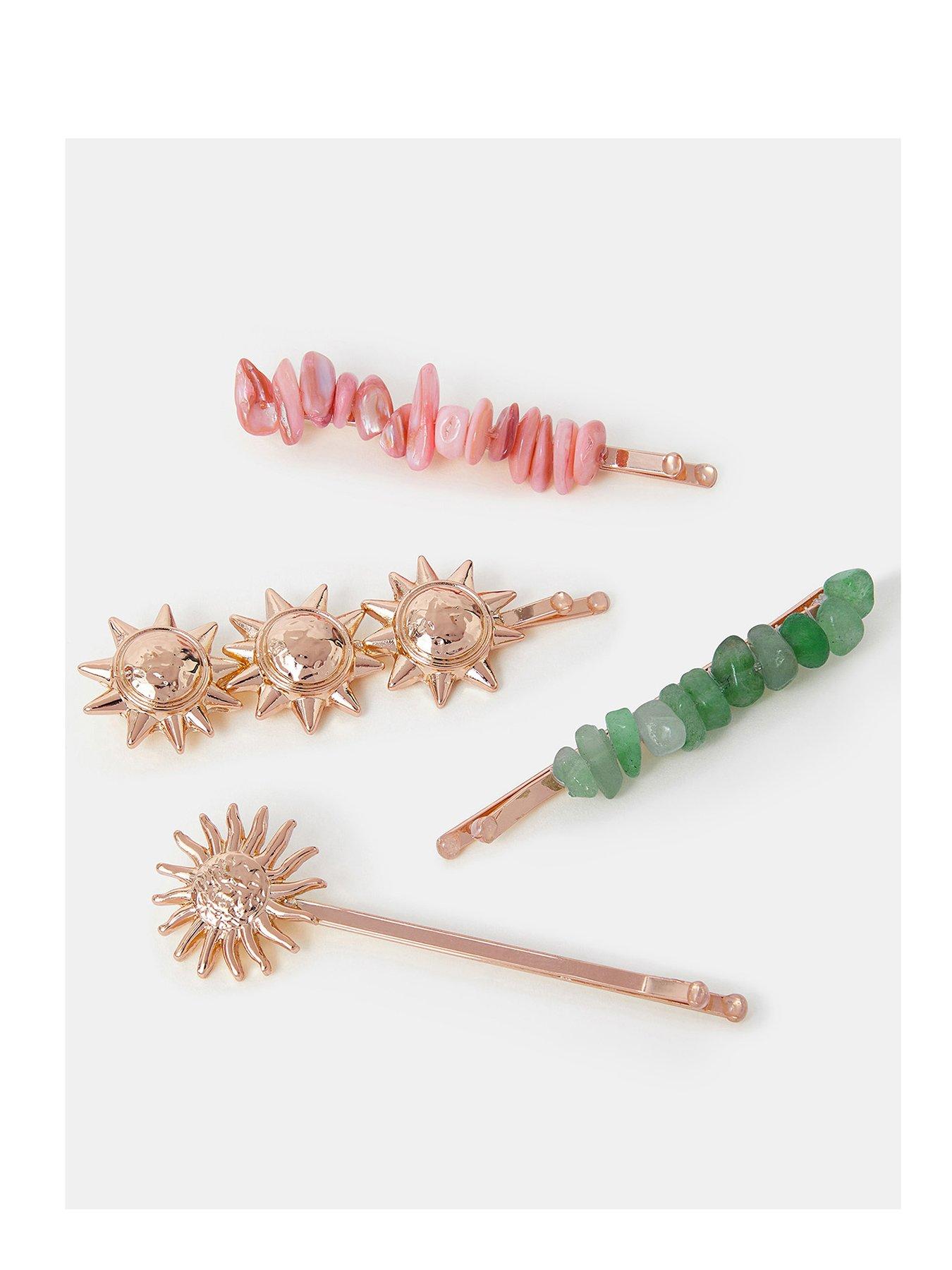 undefined 4-Pack Sun  &  Stone Hair Slides - Multi