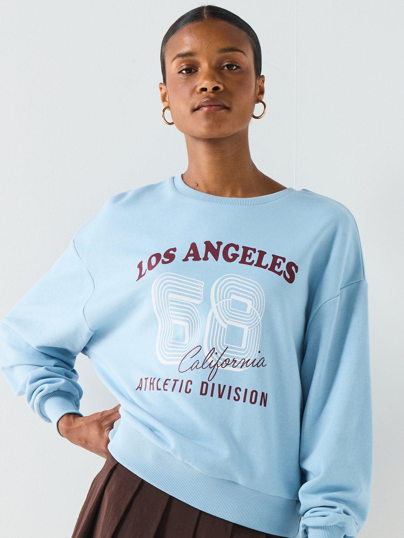 V by Very Graphic Oversized Sweatshirt - Blue