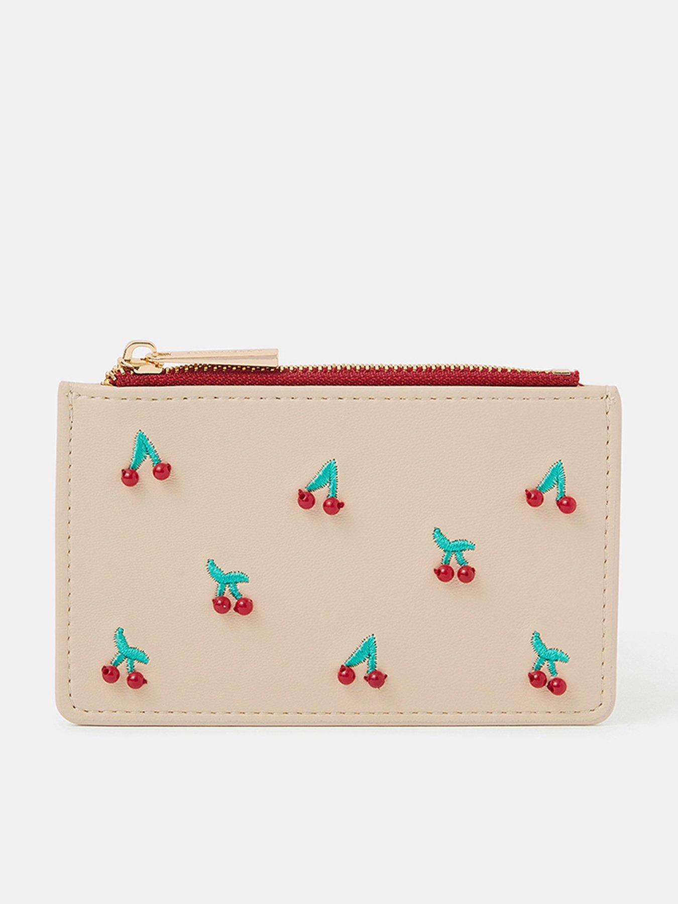 Image 1 of 3 of Accessorize Cherry Card Holder - Cream