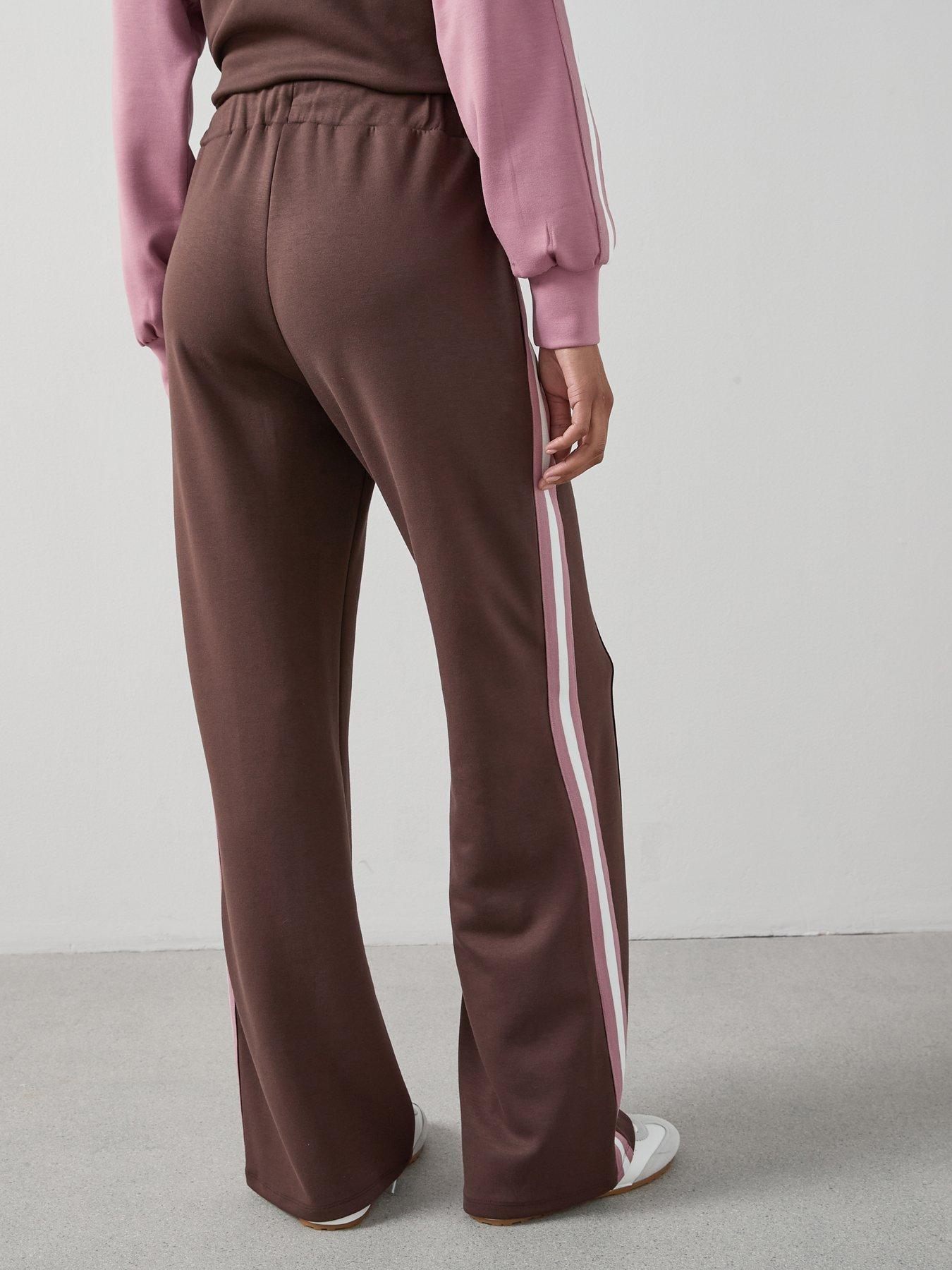 Image 2 of 6 of The Very Collection Soft Touch Side Stripe Wide Leg Jogger - Brown