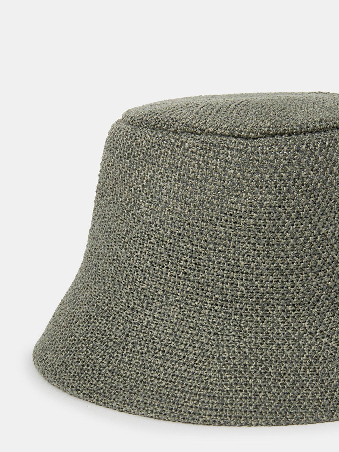  image of accessorize-woven-bucket-hat-khaki