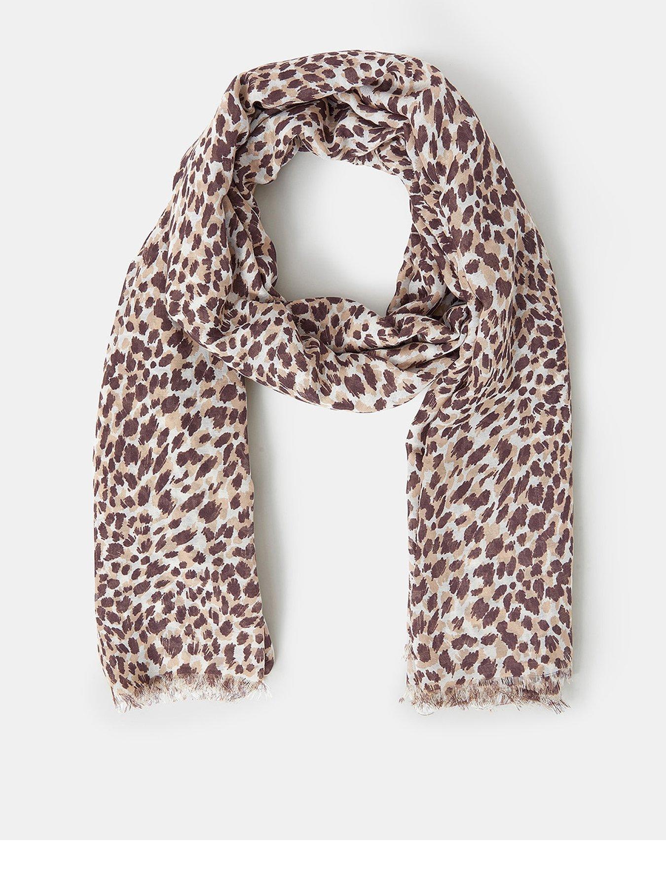 undefined Lightweight Cheetah Print Scarf - Brown