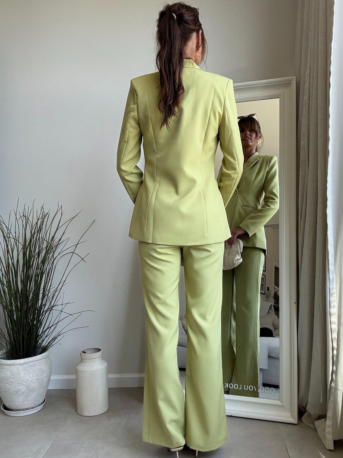 Image 2 of 4 of Style Cheat Flared Leg Trouser - Green
