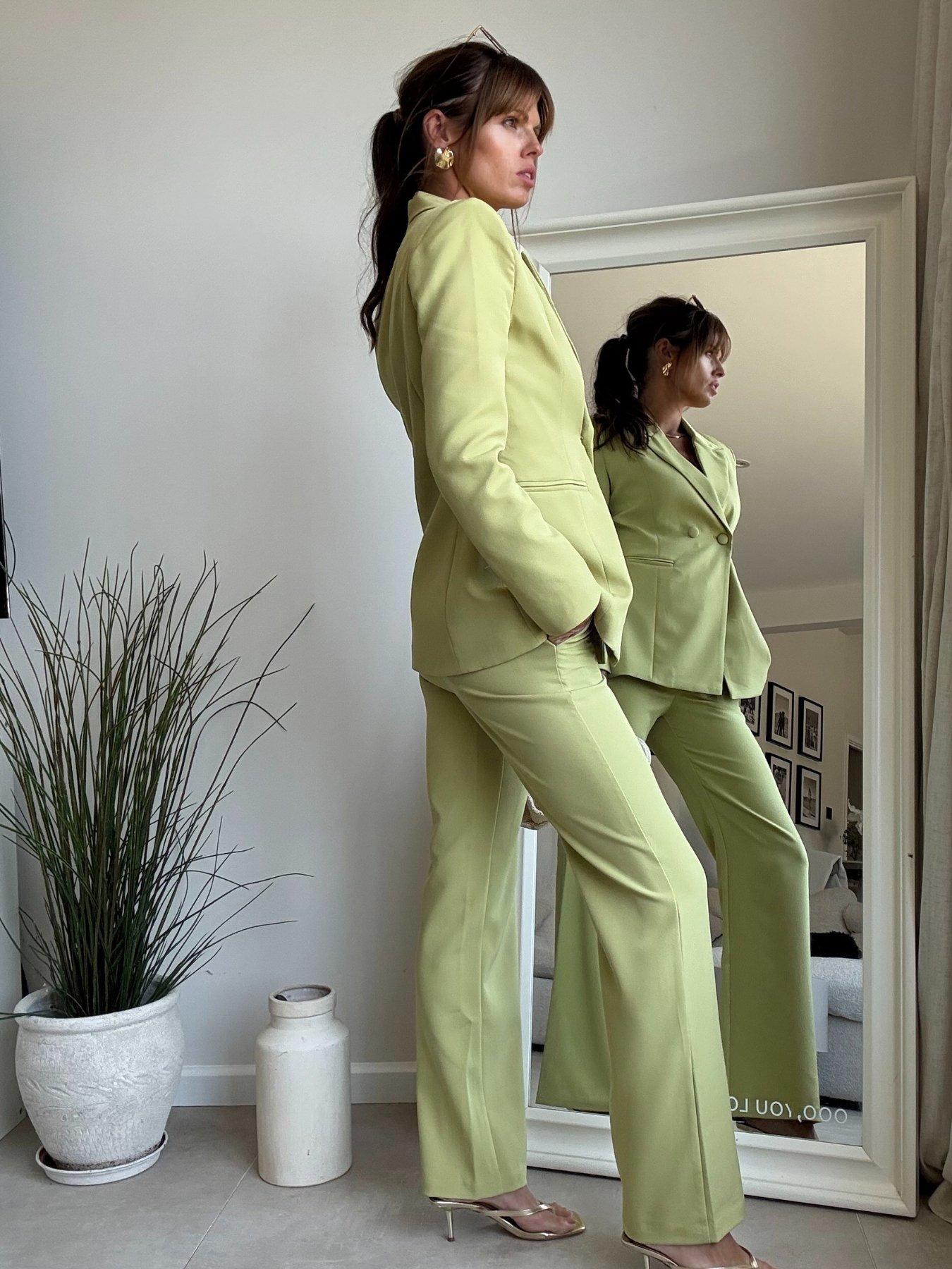 Image 3 of 4 of Style Cheat Flared Leg Trouser - Green