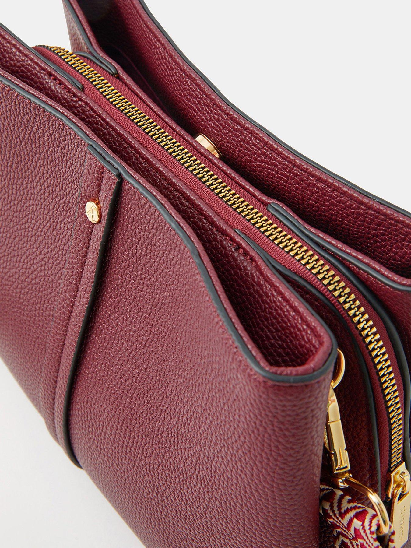 Image 3 of 4 of Accessorize Webbing Strap Crossbody Bag - Red