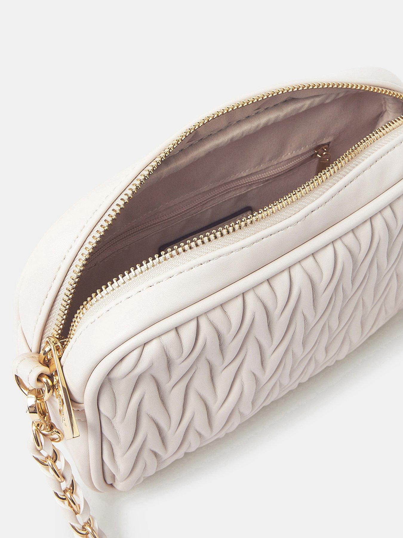 Image 5 of 5 of Accessorize Small Ruched Crossbody Bag - Cream