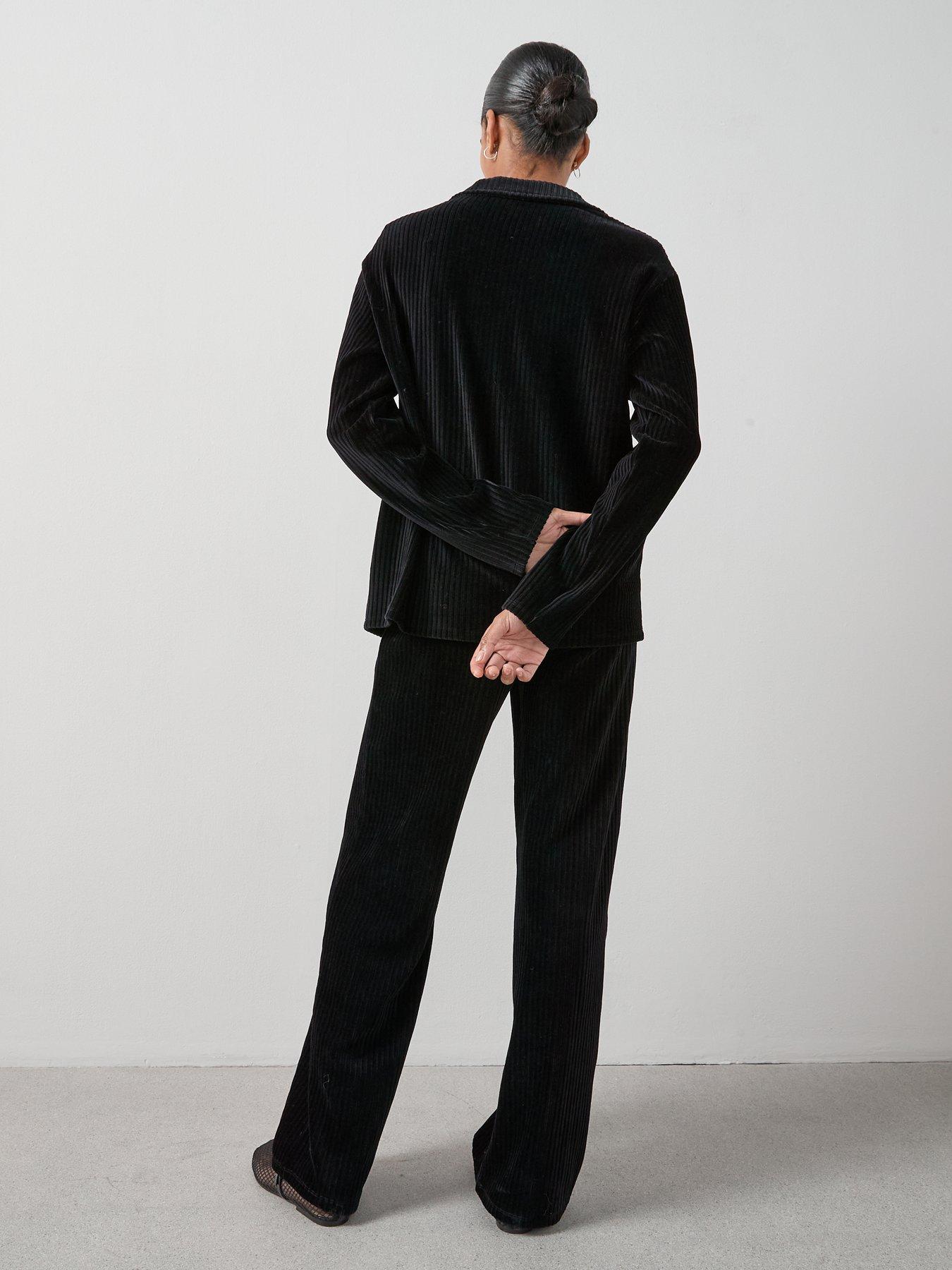 Image 6 of 7 of The Very Collection Textured Cord Oversized Shirt Co-Ord - Black