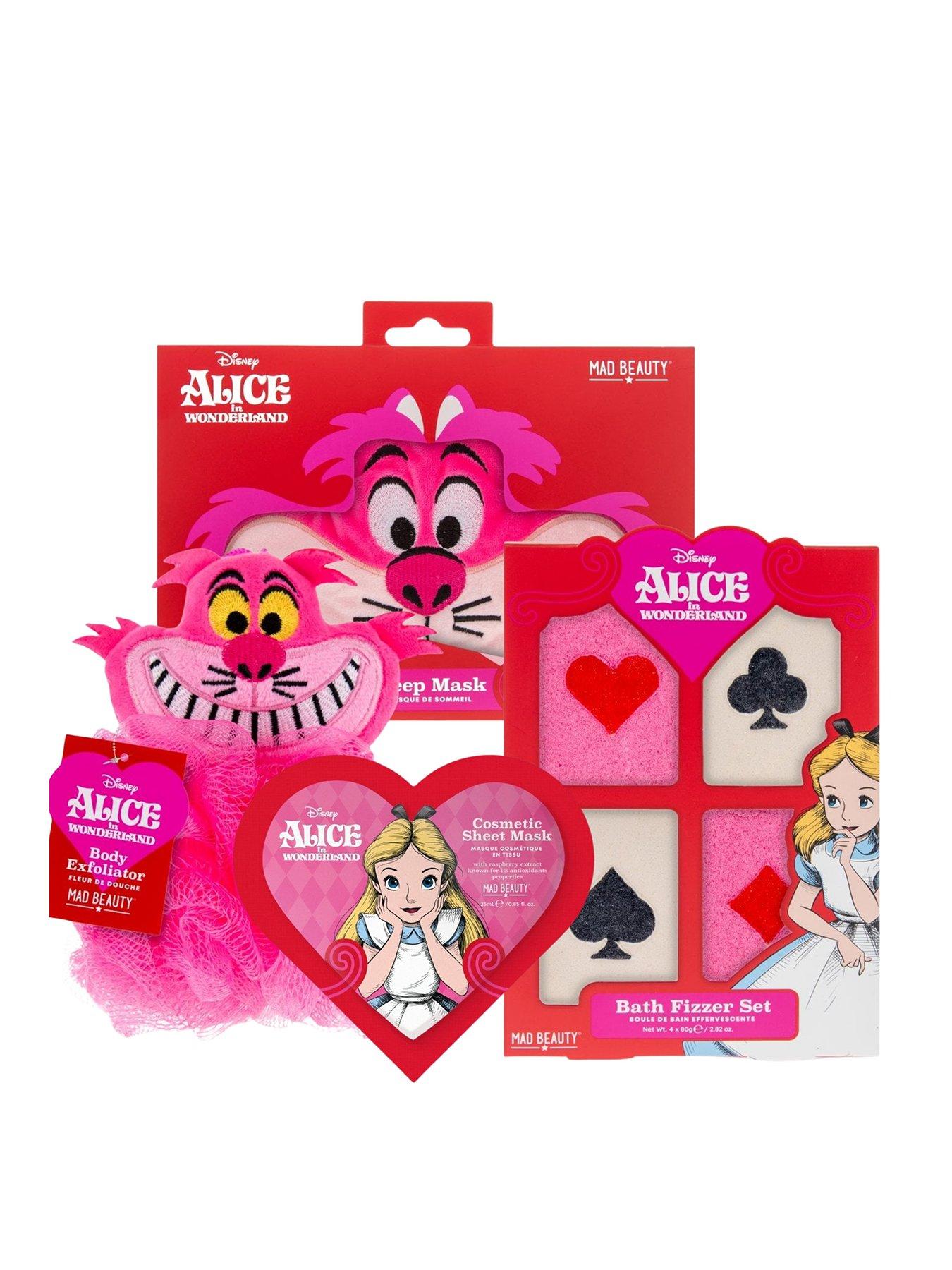 Alice in Wonderland Pamper Set- Body Puff, Bath Fizzer and Sleep Mask