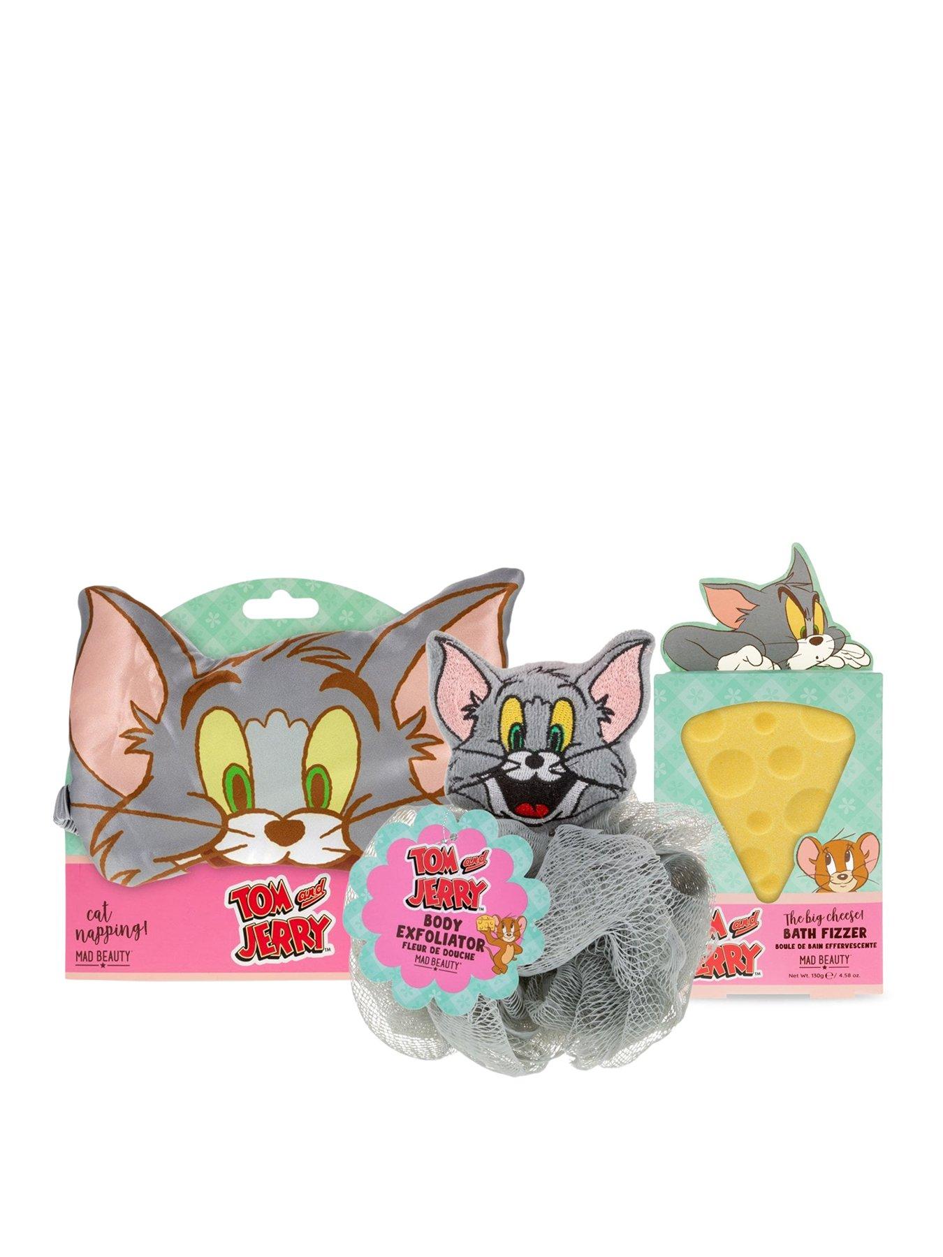 Image 1 of 2 of MAD Beauty Tom and Jerry - Tom Sleep Mask and Body Puff Bundle with Cheese and Bath Fizzer