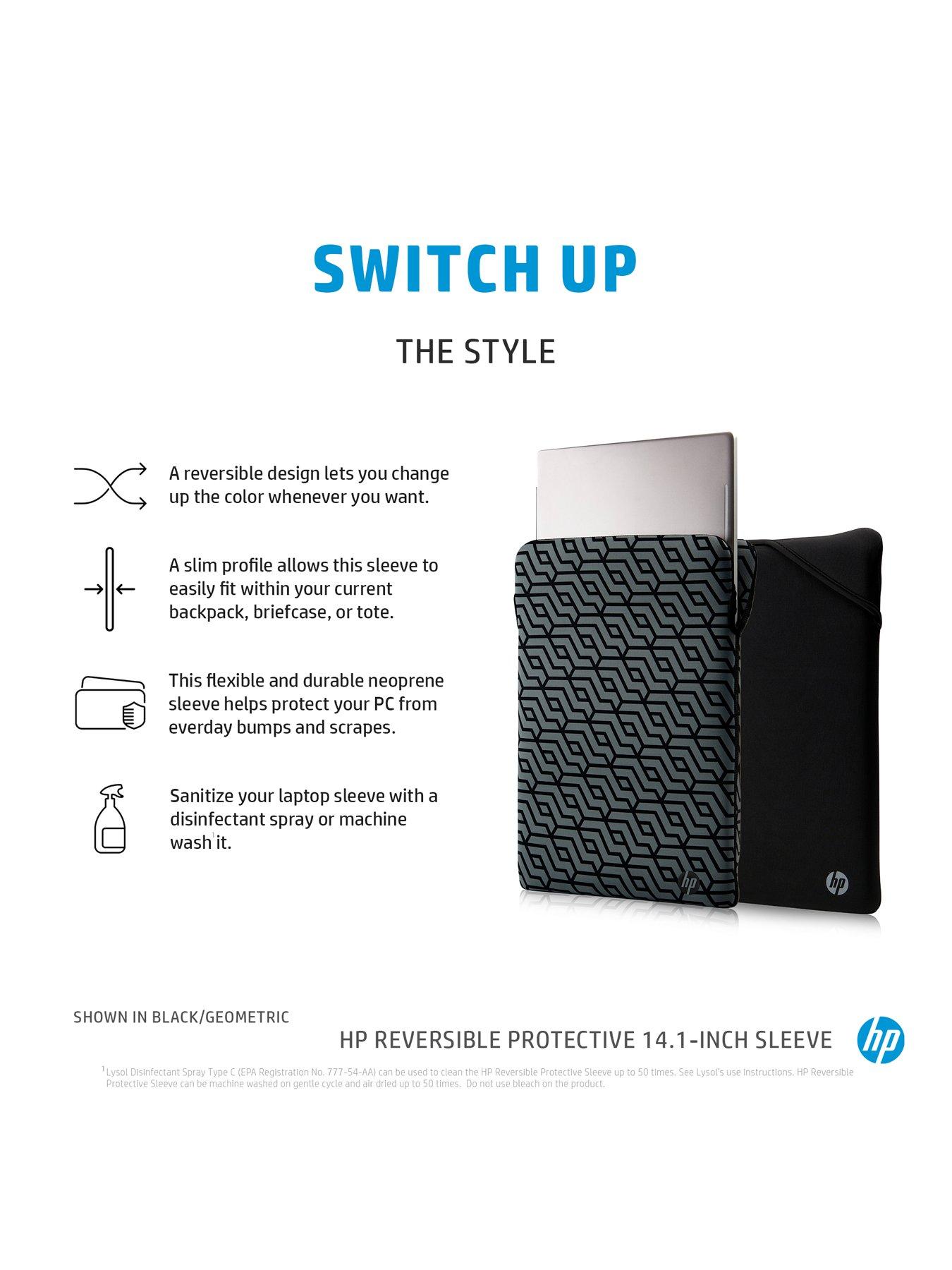  image of hp-reversible-protective-141-inch-silver-laptop-sleeve