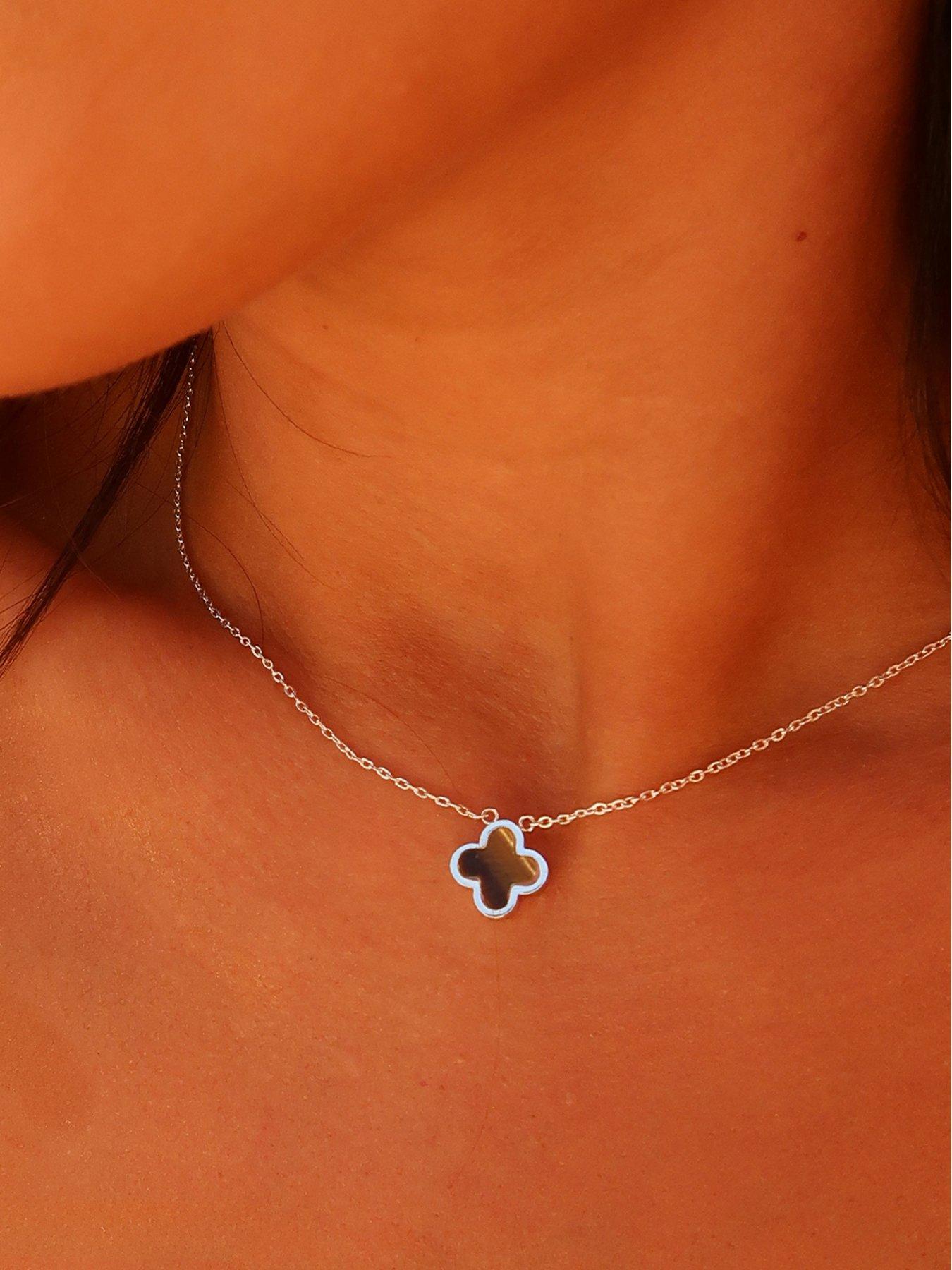 Image 2 of 3 of Say It With Crystal Clover Tiger Eye Gift Set - Silver