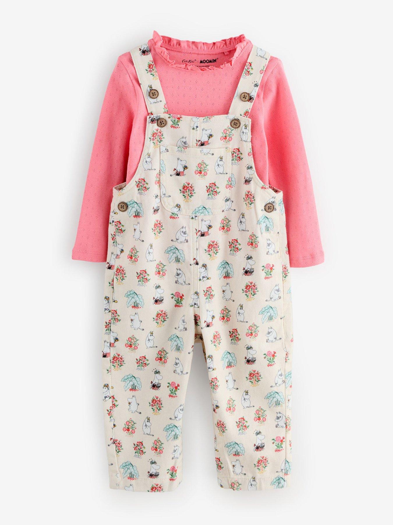  image of cath-kidston-younger-girls-moomin-printed-dungarees-pink