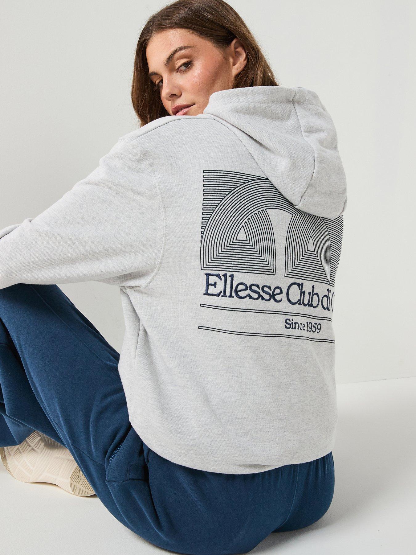  image of ellesse-womens-club-di-corsa-hoodie-light-grey