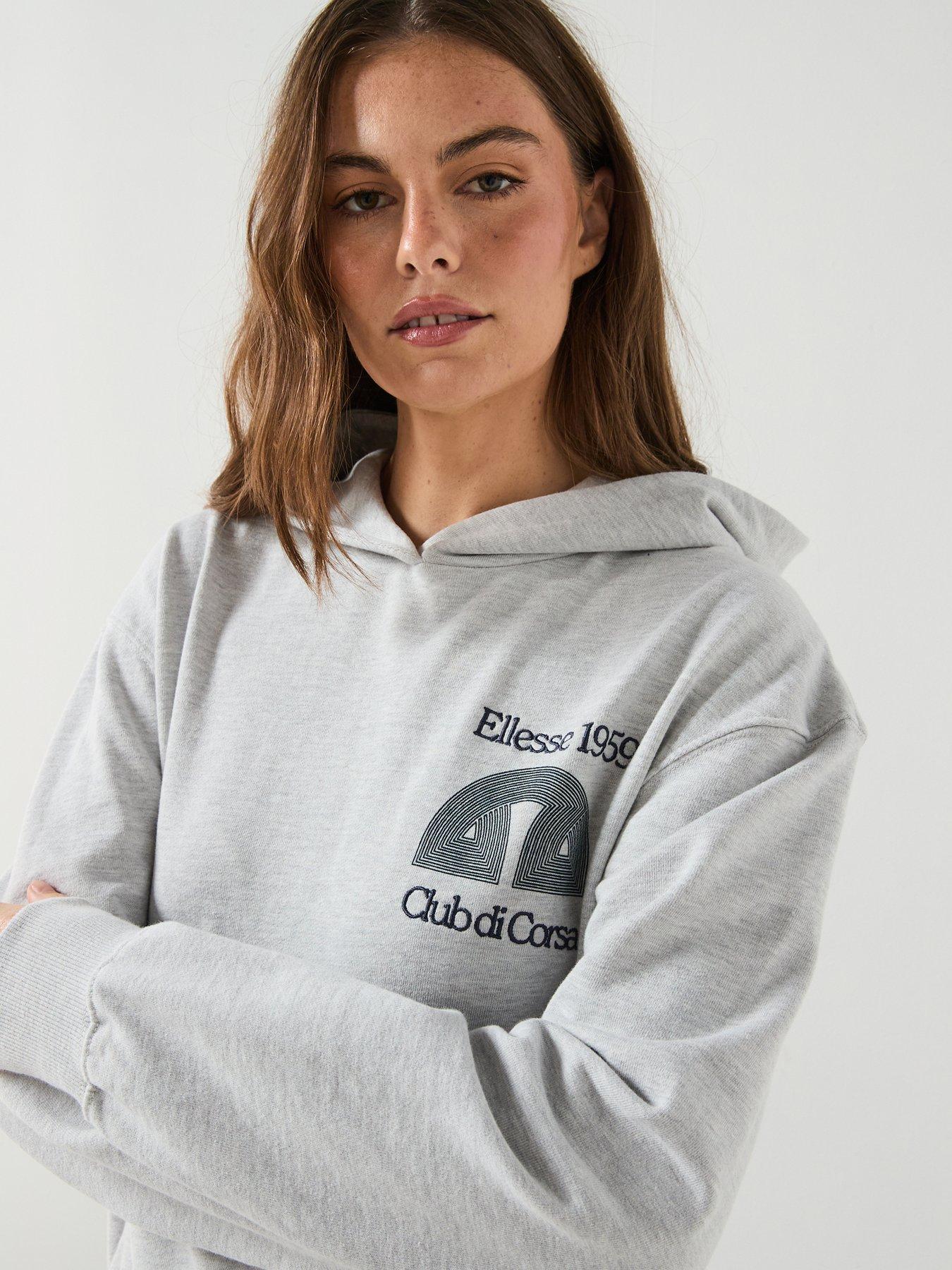  image of ellesse-womens-club-di-corsa-hoodie-light-grey